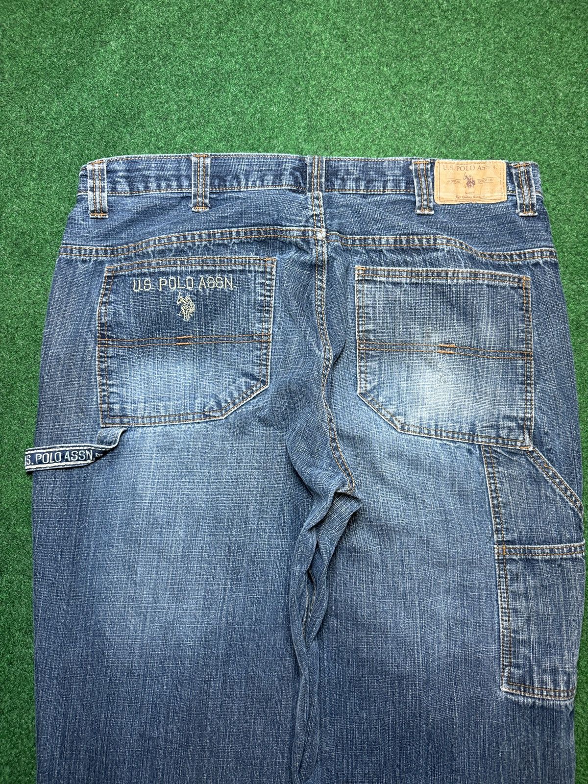 Southpole × U.S. Polo Assn. × Vintage Vtg Y2K Carpenter Baggy Wide Leg Polo 38x32 Wide Leg Jeans Size US 38 / EU 54 - 2 Thumbnail