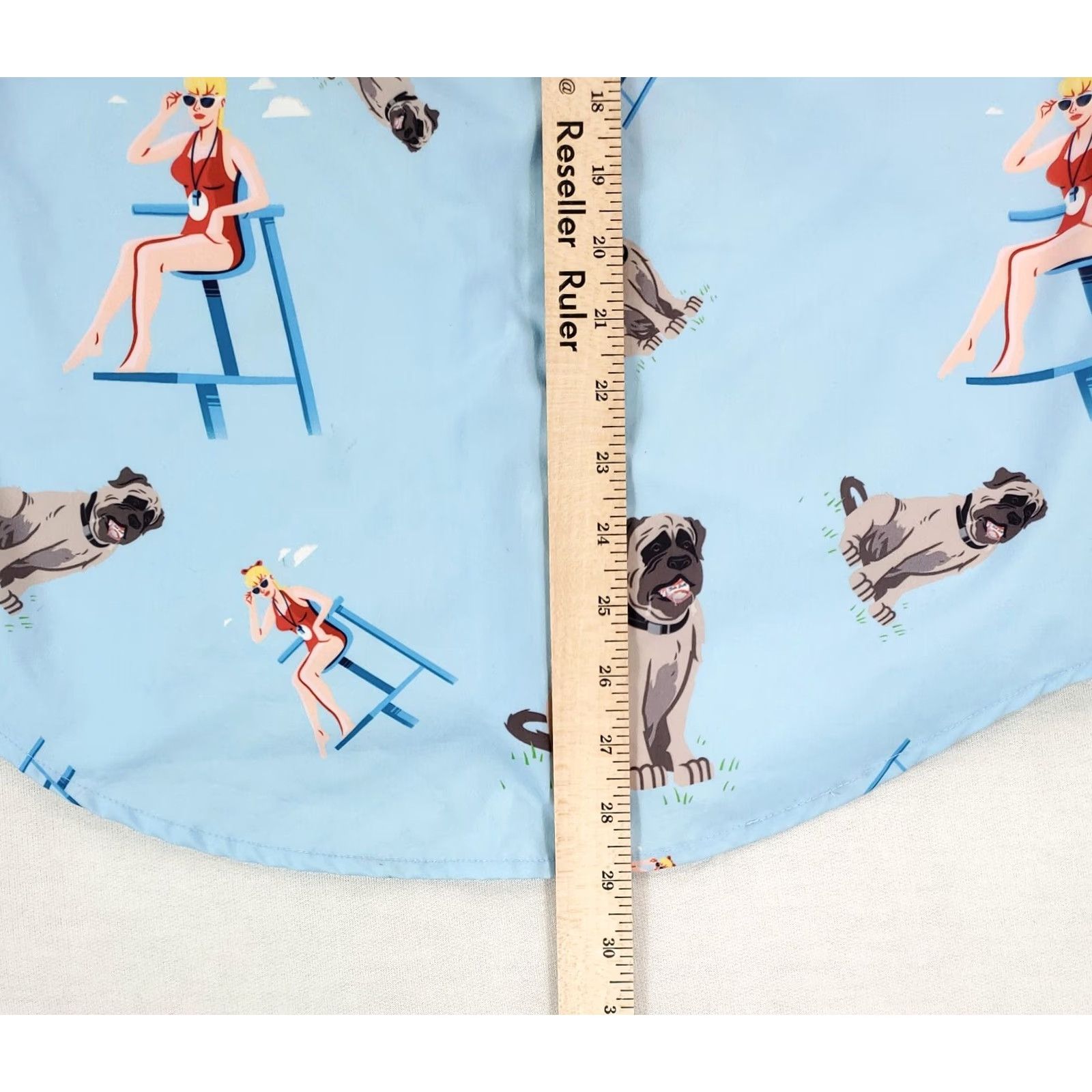 Vintage RSVLTS The Sandlot Hawaiian Camp Shirt Lifeguard Dog Light Blue Mens S Shirt Short Sleeve Button-Up Blue Men S Size US S / EU 44-46 / 1 - 5 Thumbnail