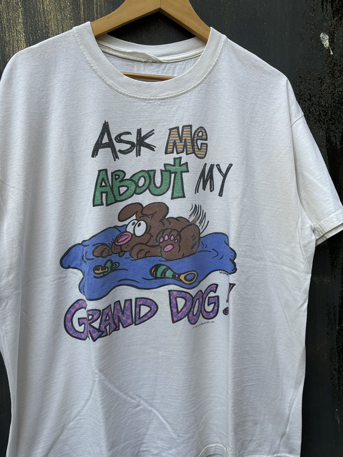 Vintage RARE! Vintage 90’s Art Cartoon Dog Graphic Size US XL / EU 56 / 4 - 1 Thumbnail