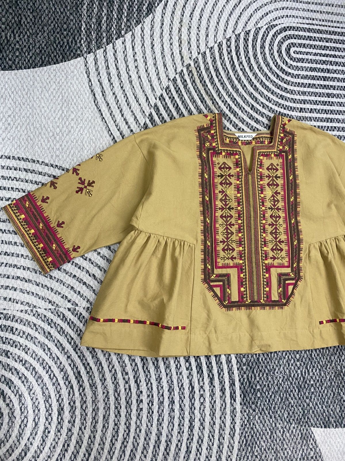 MILKFED Vintage Milkfed Embroidered Detailing Peplum Blouse Size L / US 10 / IT 46 - 3 Thumbnail