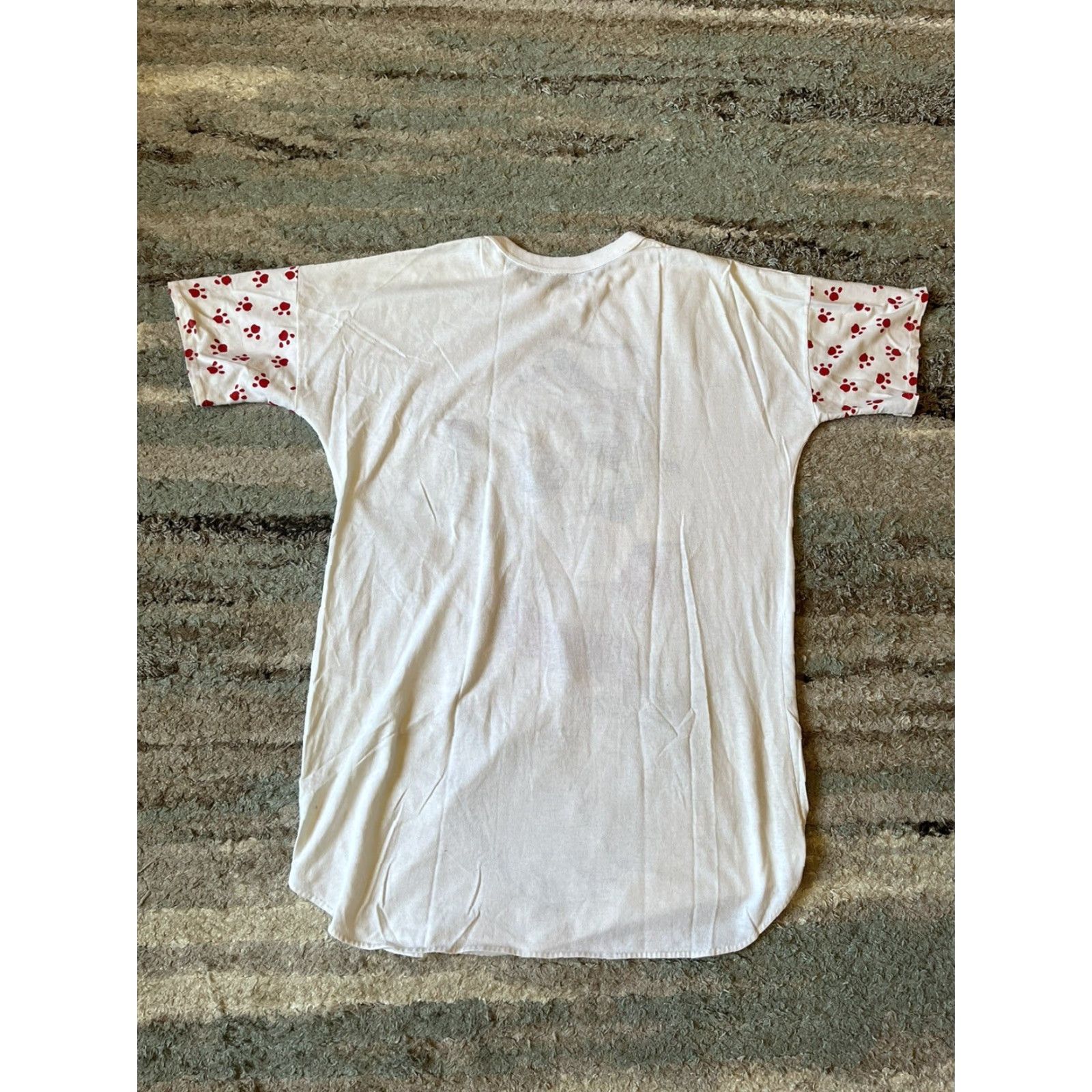 X-LARGE VINTAGE Unbranded Dog Shirt XL White Happy Unisex Adults Sleeve Paws T-Shirt Read Size US XL / EU 56 / 4 - 3 Thumbnail