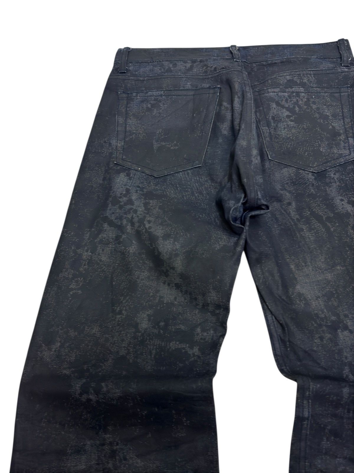 If Six Was Nine Monsieur Nicole by Yukio Kobayashi Waxed Coated Sleek Denim Size US 29 - 8 Thumbnail