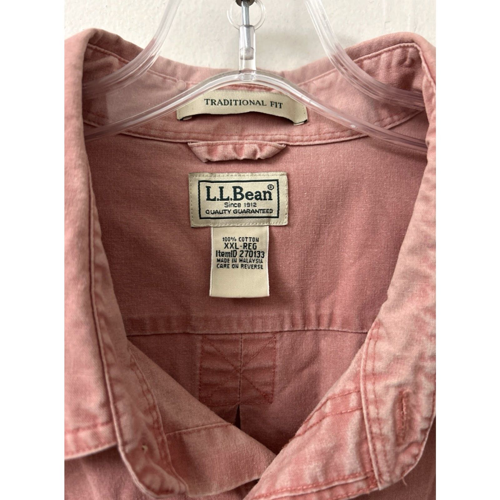 Vintage VINTAGE LL Bean Sunwashed Canvas Shirt Mens 2XL Pink Traditional Fit Button Down Size US XXL / EU 58 / 5 - 5 Thumbnail