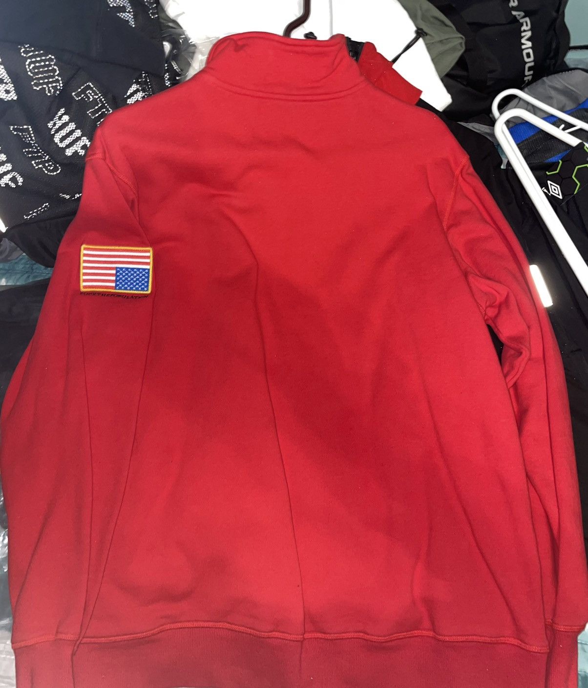 Fuck The Population FTP Arch Logo Quarter Zip Jacket Red Medium Size US M / EU 48-50 / 2 - 5 Thumbnail