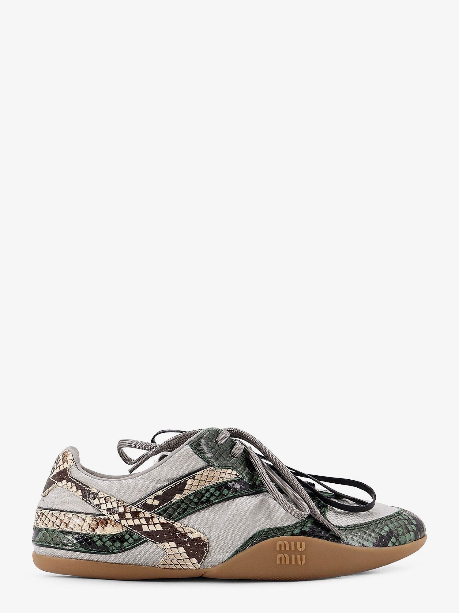 Gymnasium Technical Fabric And Python-Print Aisley Sneakers