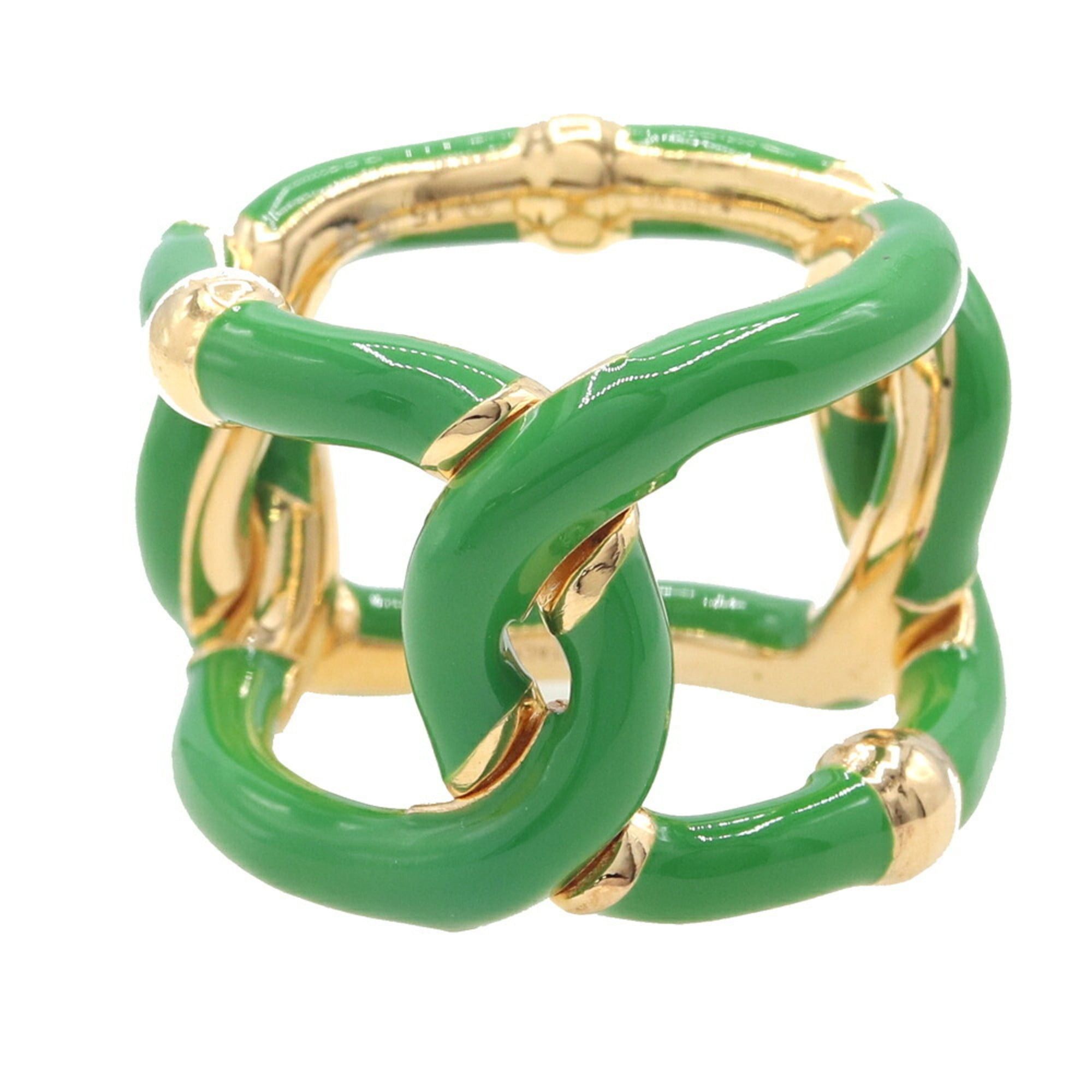 Bottega Veneta Bottega Veneta Paraquito Ring 666044, Gold, SV, Sterling Silver 925, Enamel, Green, Women's Size ONE SIZE - 1 Thumbnail