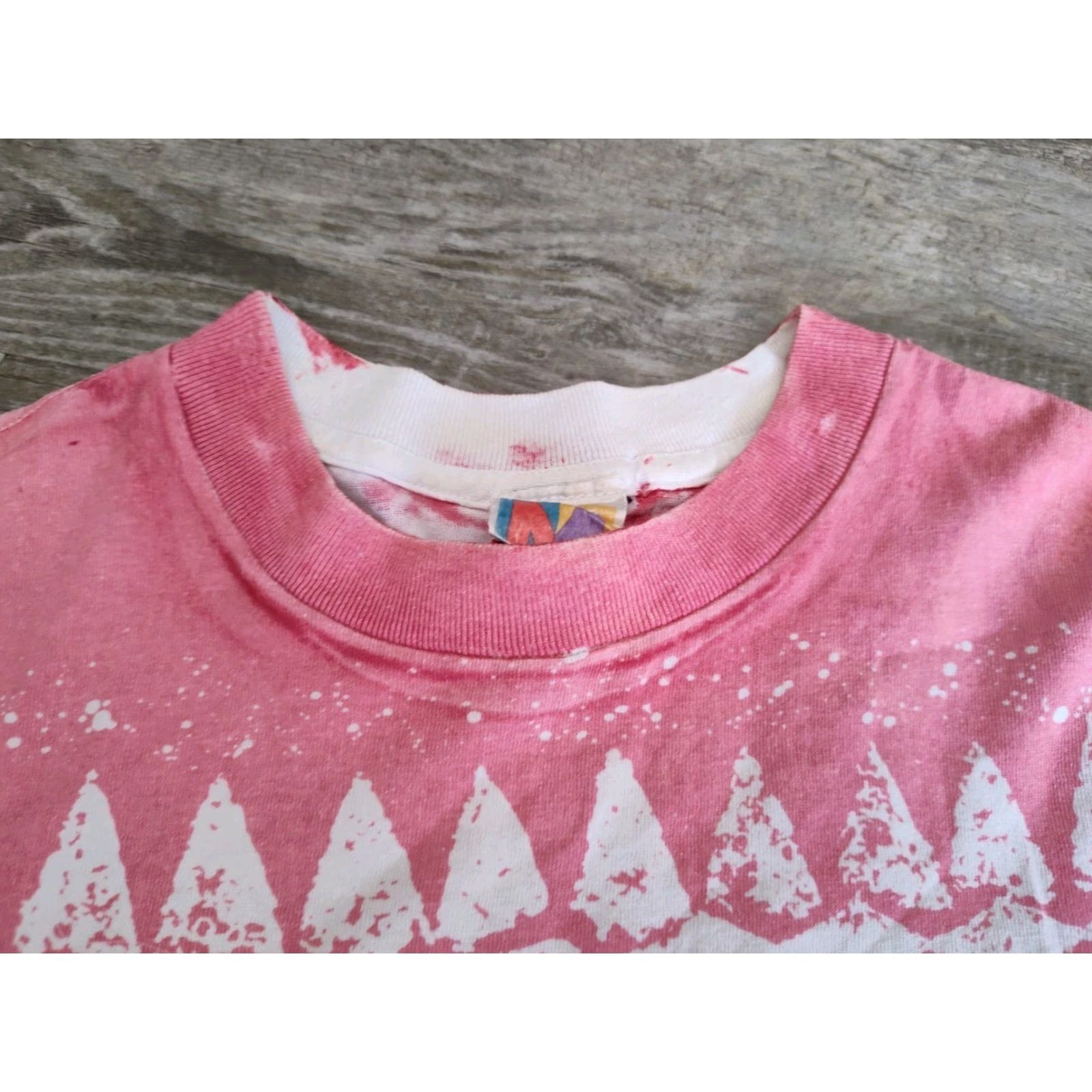 Pinko VINTAGE Tie-Dye Women's Small T-Shirt Crew Neck Geometric USA 80s 90s Summer Spring Fall Size S / US 4 / IT 40 - 7 Thumbnail