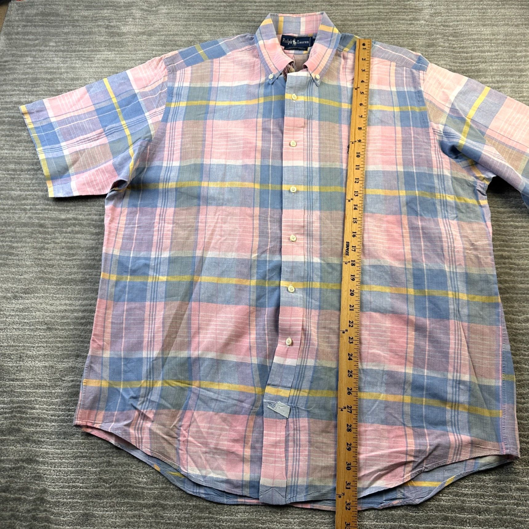 Ralph Lauren Ralph Lauren Shirt Mens Large Pink Plaid Madras Button Up Pony Shirt Size US L / EU 52-54 / 3 - 8 Thumbnail