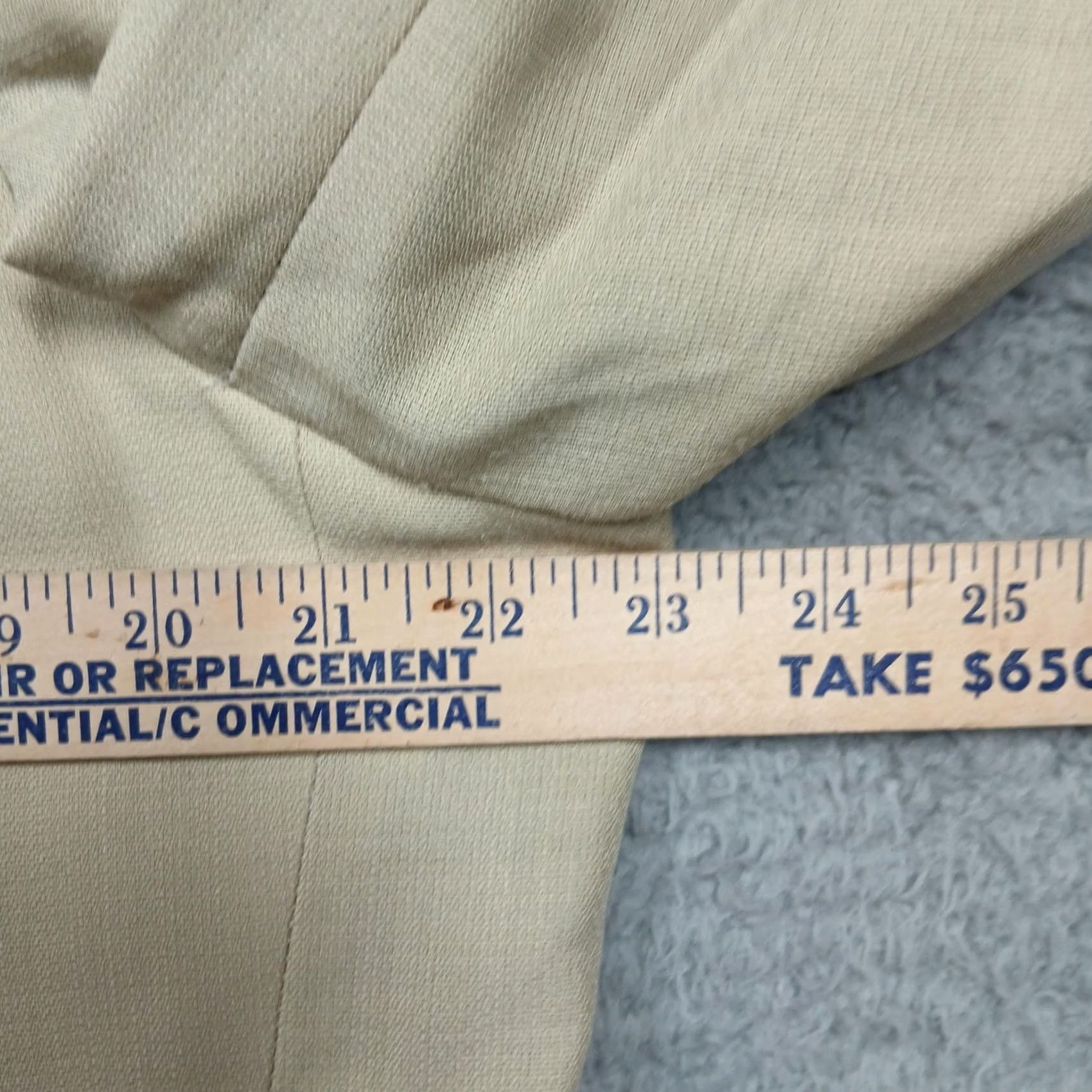 Tallia Tallia Sport Coat Mens 46 Wool Silk Linen Blazer Italy Two Button Notch Lapel Beige Solid Silk Lining Regular Jacket/Coat Length 2 Piece Mens Size 46R - 5 Thumbnail