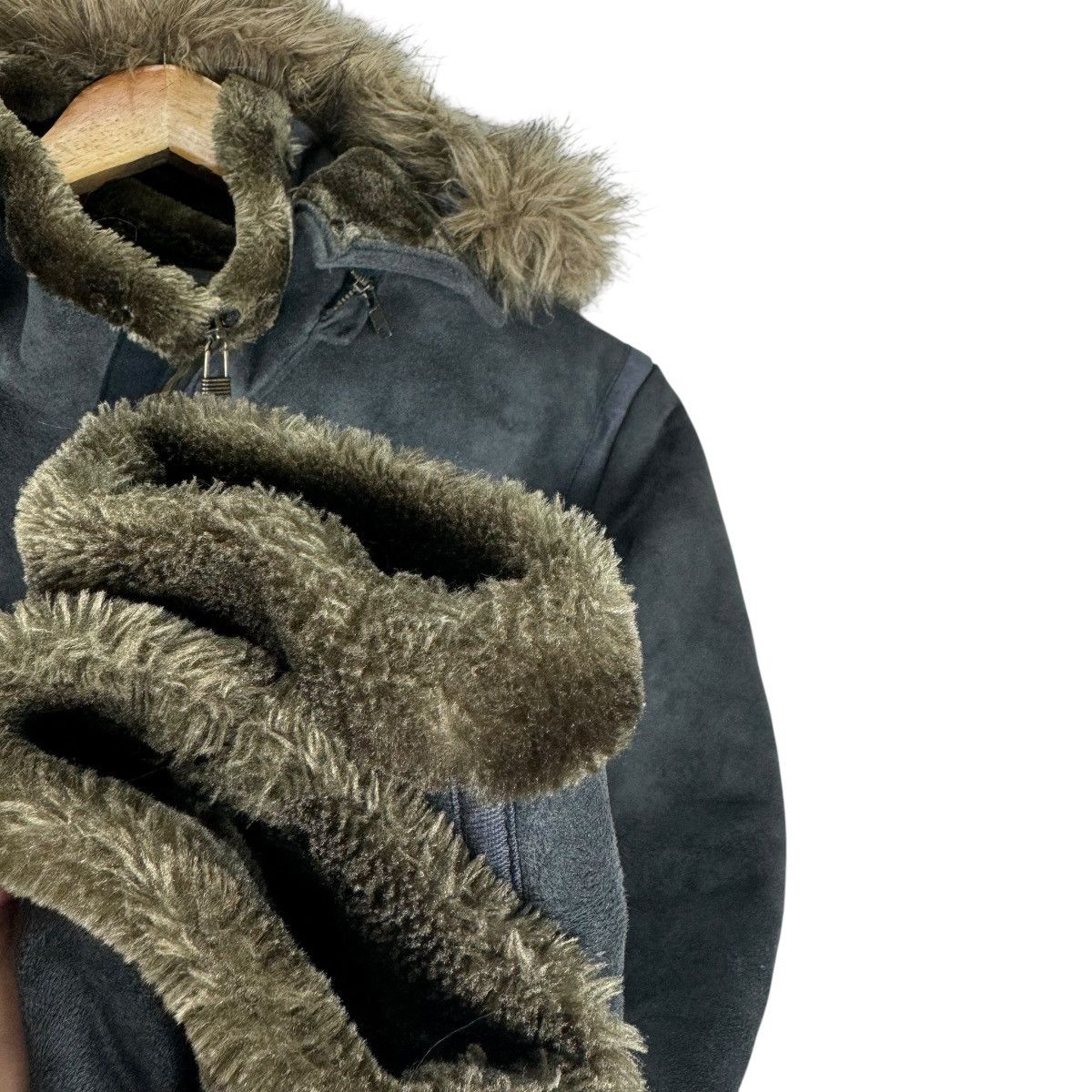 If Six Was Nine ☀️OILCAKE SYNTHETIC LEATHER FUR HOODIE JACKET Size M / US 6-8 / IT 42-44 - 5 Thumbnail