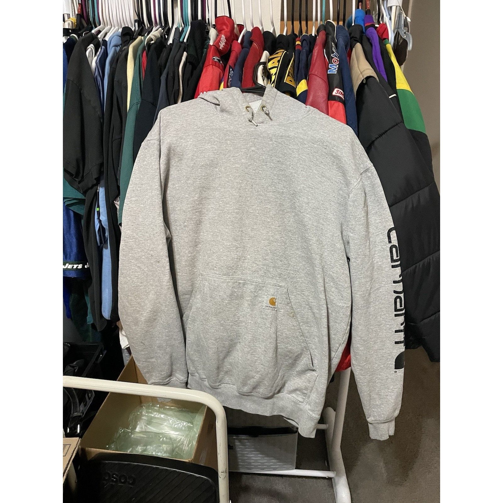 Carhartt Size L- Carhartt Hoodie Mens Loose Fit Gray Pullover Size US L / EU 52-54 / 3 - 1 Thumbnail