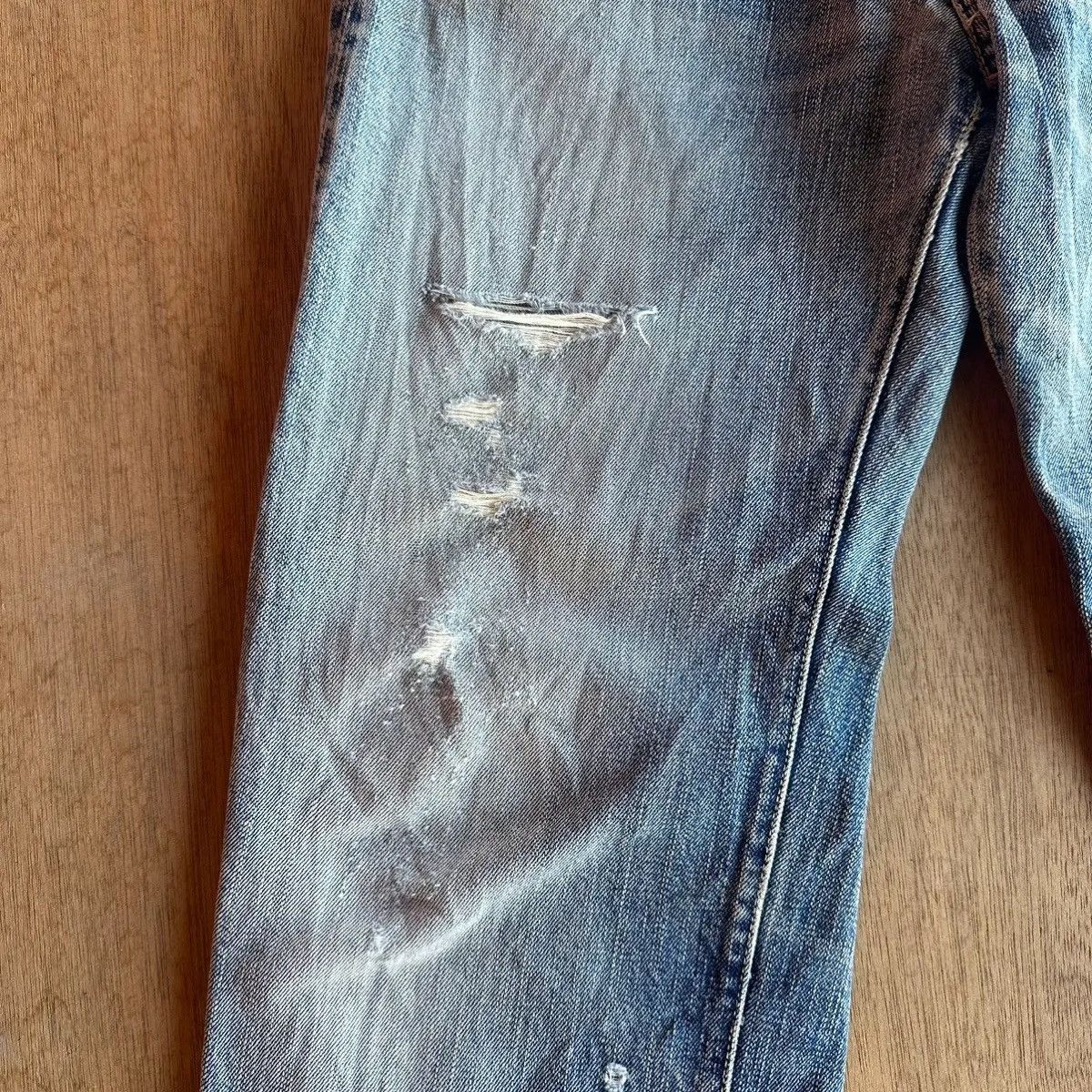 The Flat Head THE FLAT HEAD 18oz DENIM SELVEDGE/REDLINE DISTRESSED PANTS Size US 30 / EU 46 - 8 Thumbnail