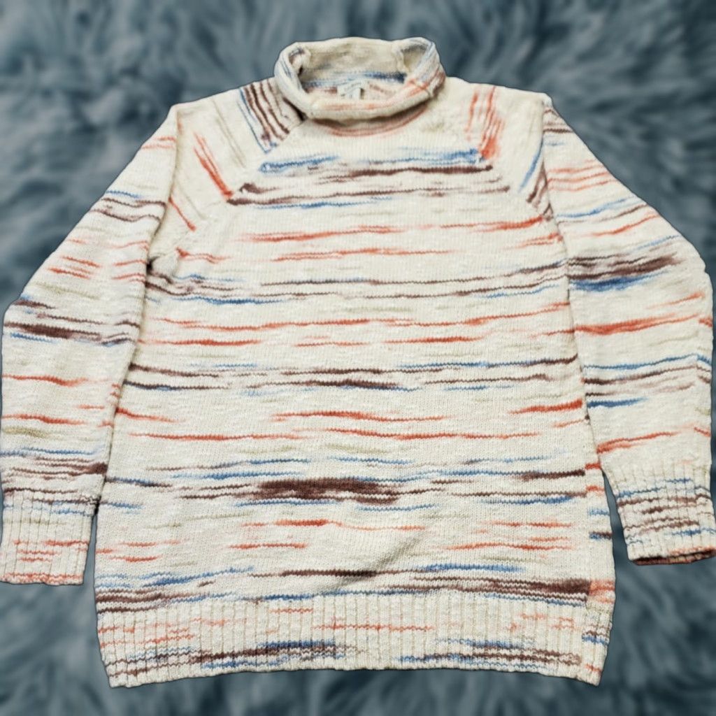 Vintage L.L. Bean Sweater Womens Medium Multi Space Dye Raglan Sleeve Mock Neck 513754 Size M / US 6-8 / IT 42-44 - 1 Thumbnail