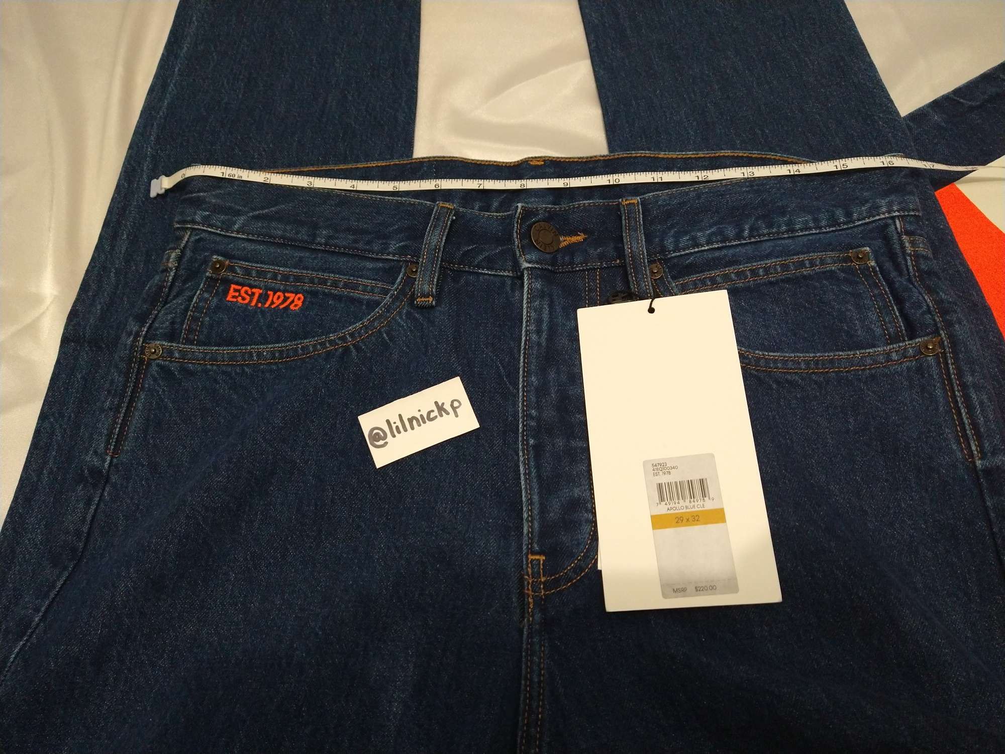 Calvin Klein 205W39NYC EST. 1978 Narrow Leg Apollo Blue Jeans Size US 29 - 4 Thumbnail