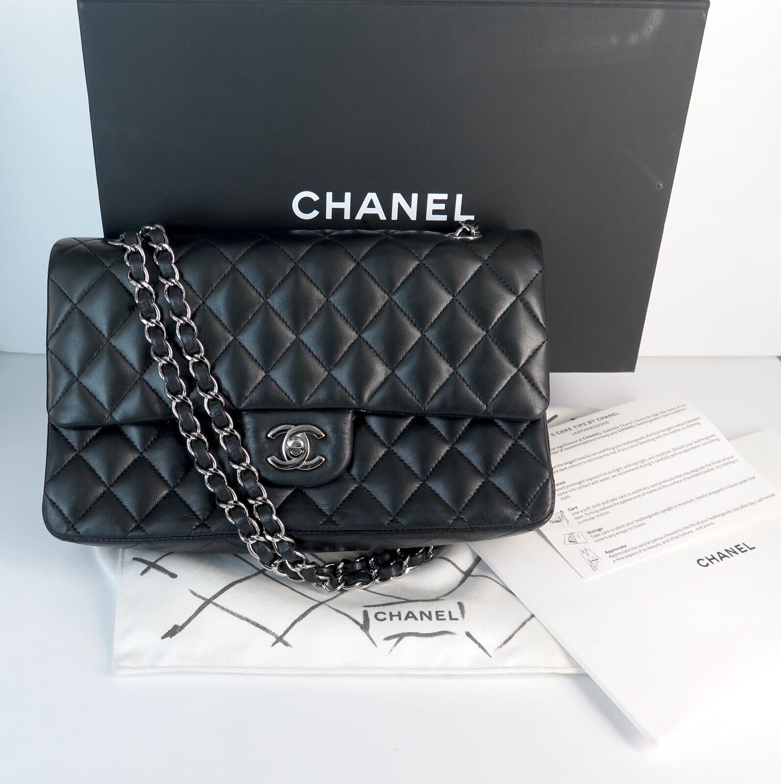 image of Chanel Timeless Classic Double Flap Bag in Black, Women's