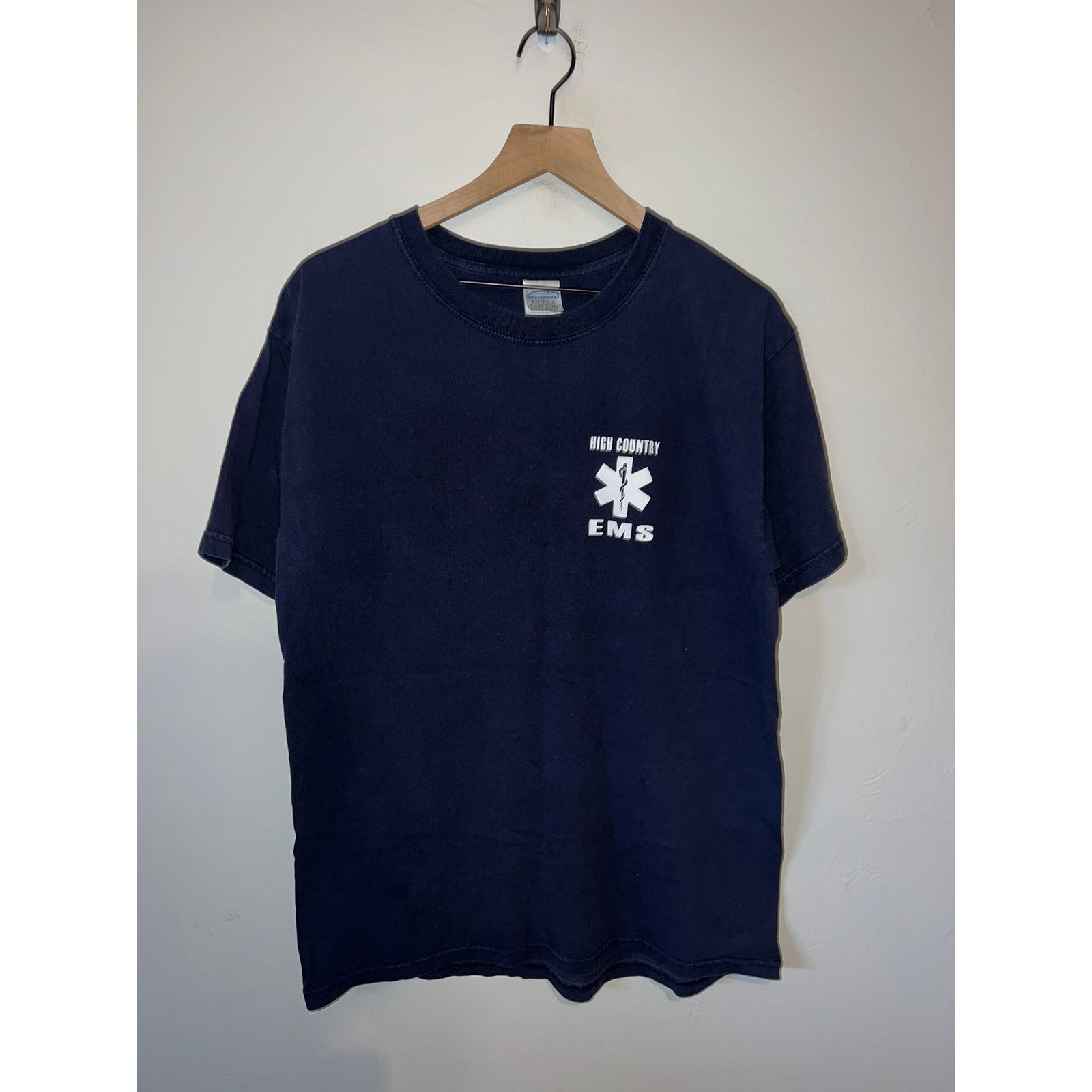 Gildan Vintage High Country Shirt EMS Emergency Blue Tee L Large Size US L / EU 52-54 / 3 - 1 Thumbnail
