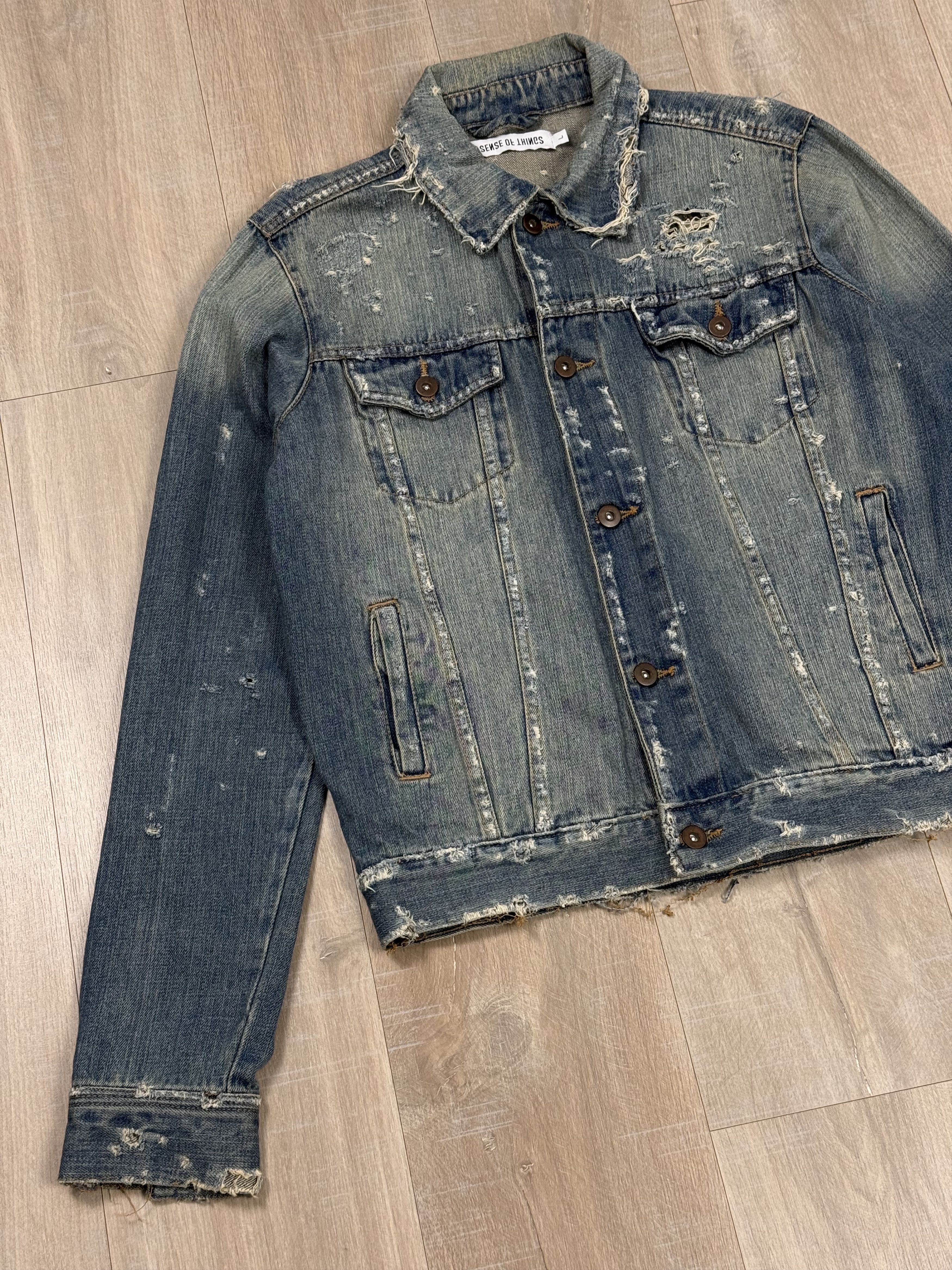 Vintage Sense of Things Avant Garde Denim Jacket Size US L / EU 52-54 / 3 - 6 Thumbnail
