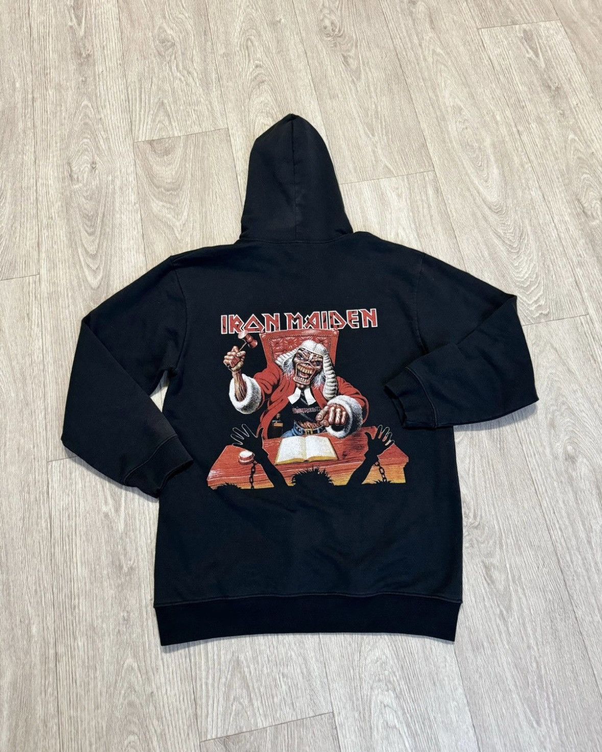 Pre-owned Band Tees X Iron Maiden Vintage Iron Maiden Hoodie 90's In Black