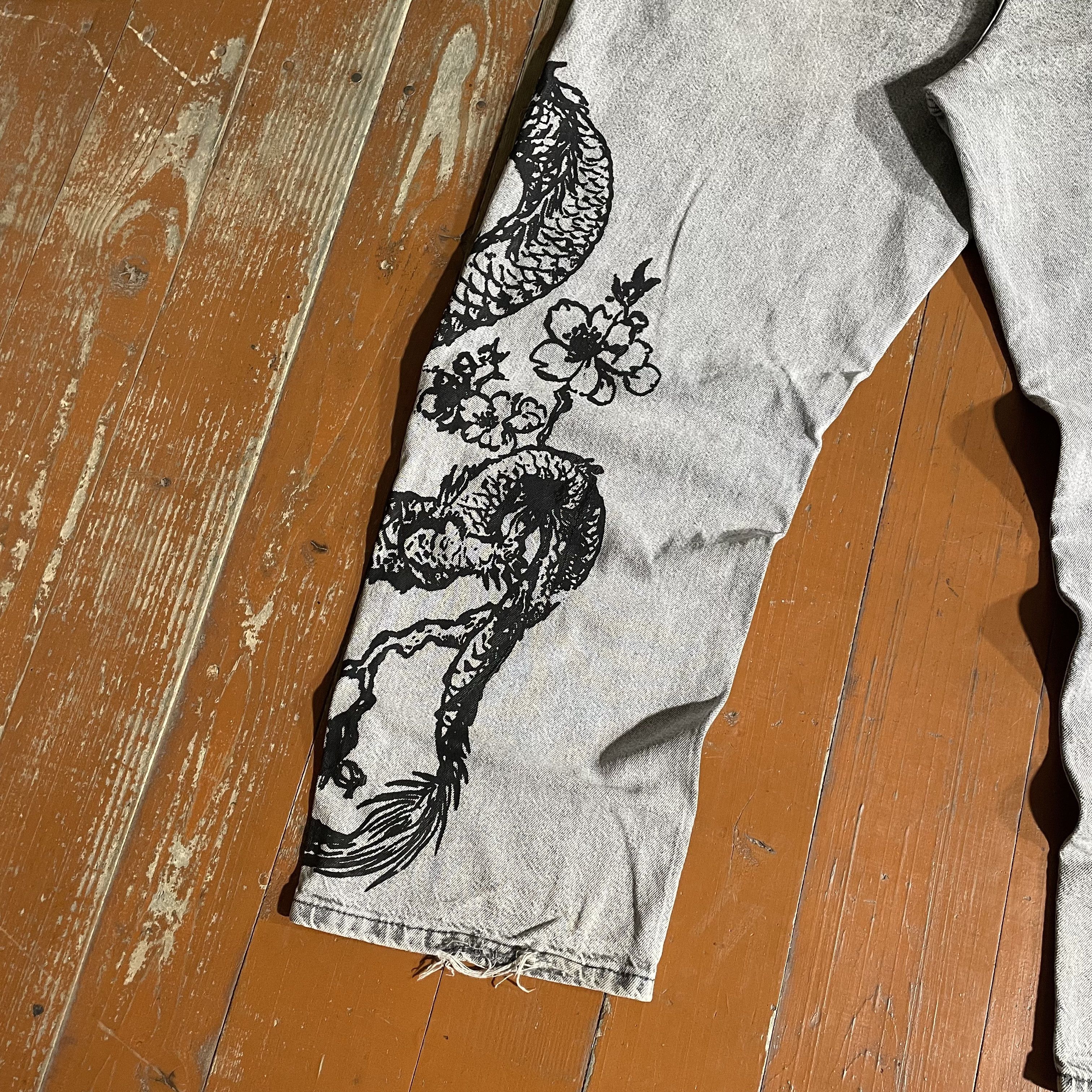 Other Custom pants baggy fit art Dragon distressed alt rare Size US 36 / EU 52 - 12 Thumbnail