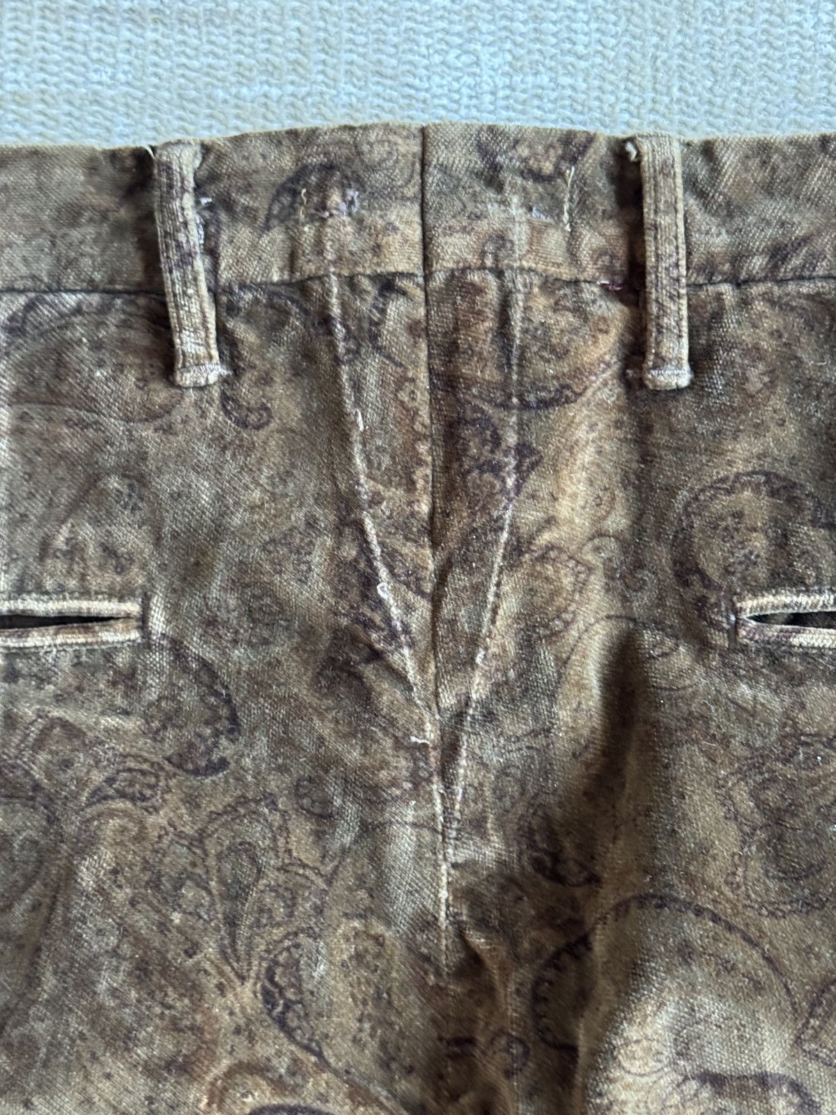 Incotex Brown Paisley velvet Incotex slim fit pants sz 33 or 34 Size US 33 - 8 Thumbnail