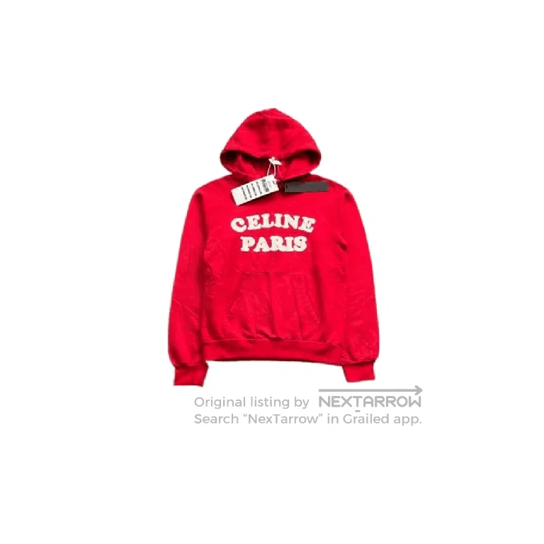 Celine CELINE Red Logo Hoodie. Size XS / US 0-2 / IT 36-38 - 6 Thumbnail