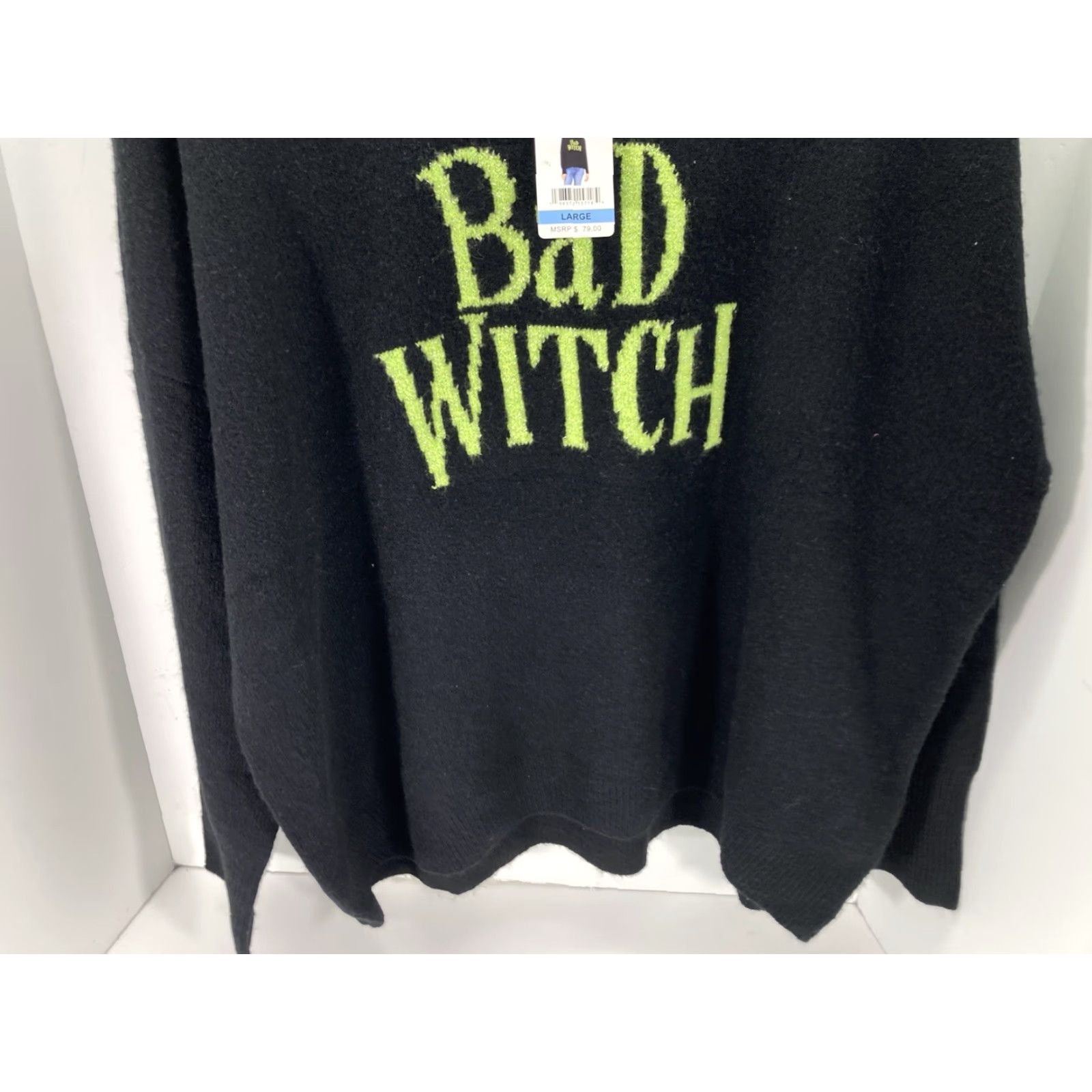 Vince Camuto Vince Camuto Sweater Women L Black Halloween Pullover NWT Crew Neck Oversized Bad Witch Wicked - Womens Size L / US 10 / IT 46 - 3 Thumbnail