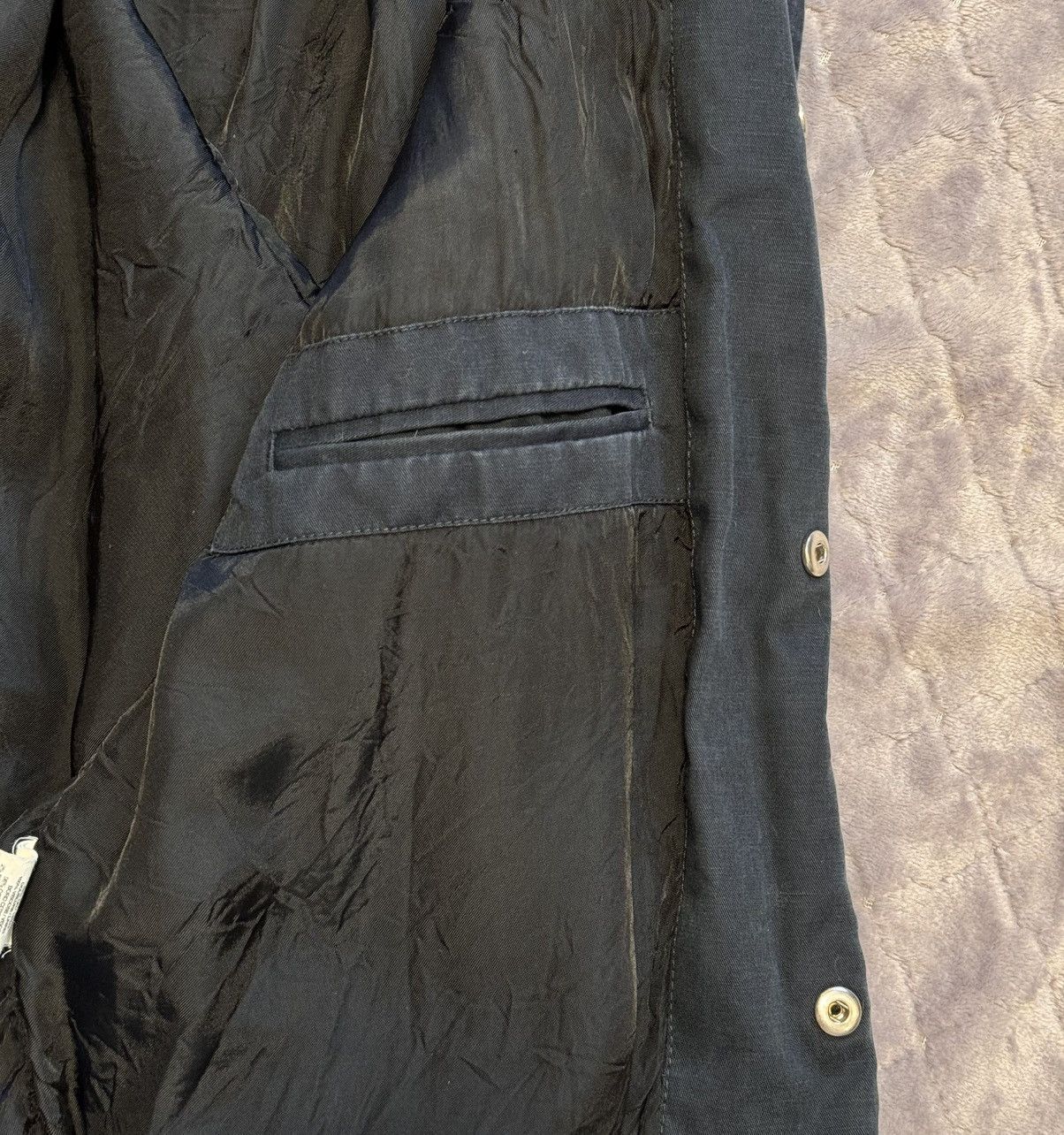 A.P.C. × Japanese Brand 🇯🇵A.P.C Navy Kenickie Teddy Dark Navy Bomber Jacket Size US L / EU 52-54 / 3 - 8 Thumbnail