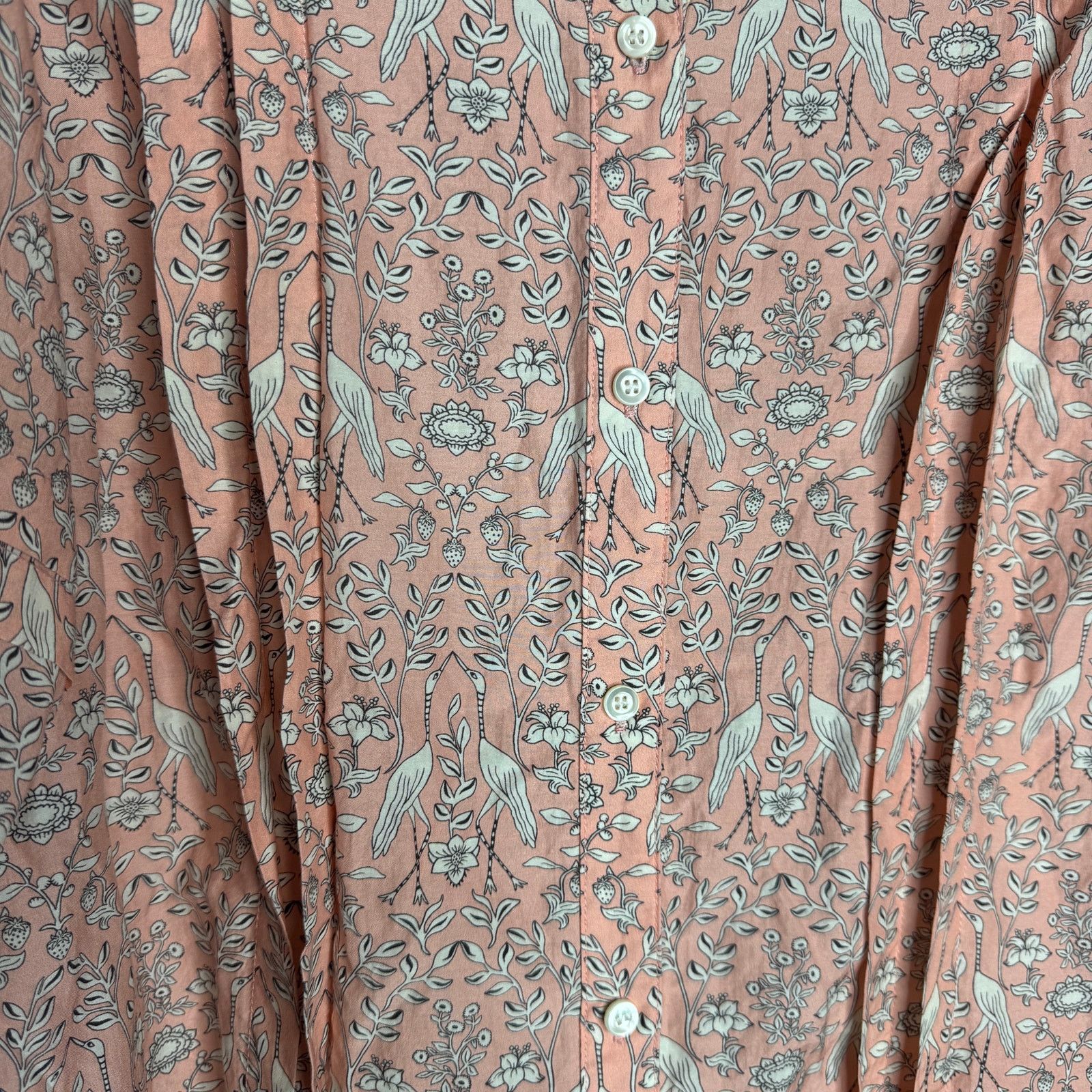 J.McLaughlin J.Mclaughlin Laramie XLarge Pink Bird Floral Silk Blend 3/4 Size XL / US 12-14 / IT 48-50 - 3 Thumbnail