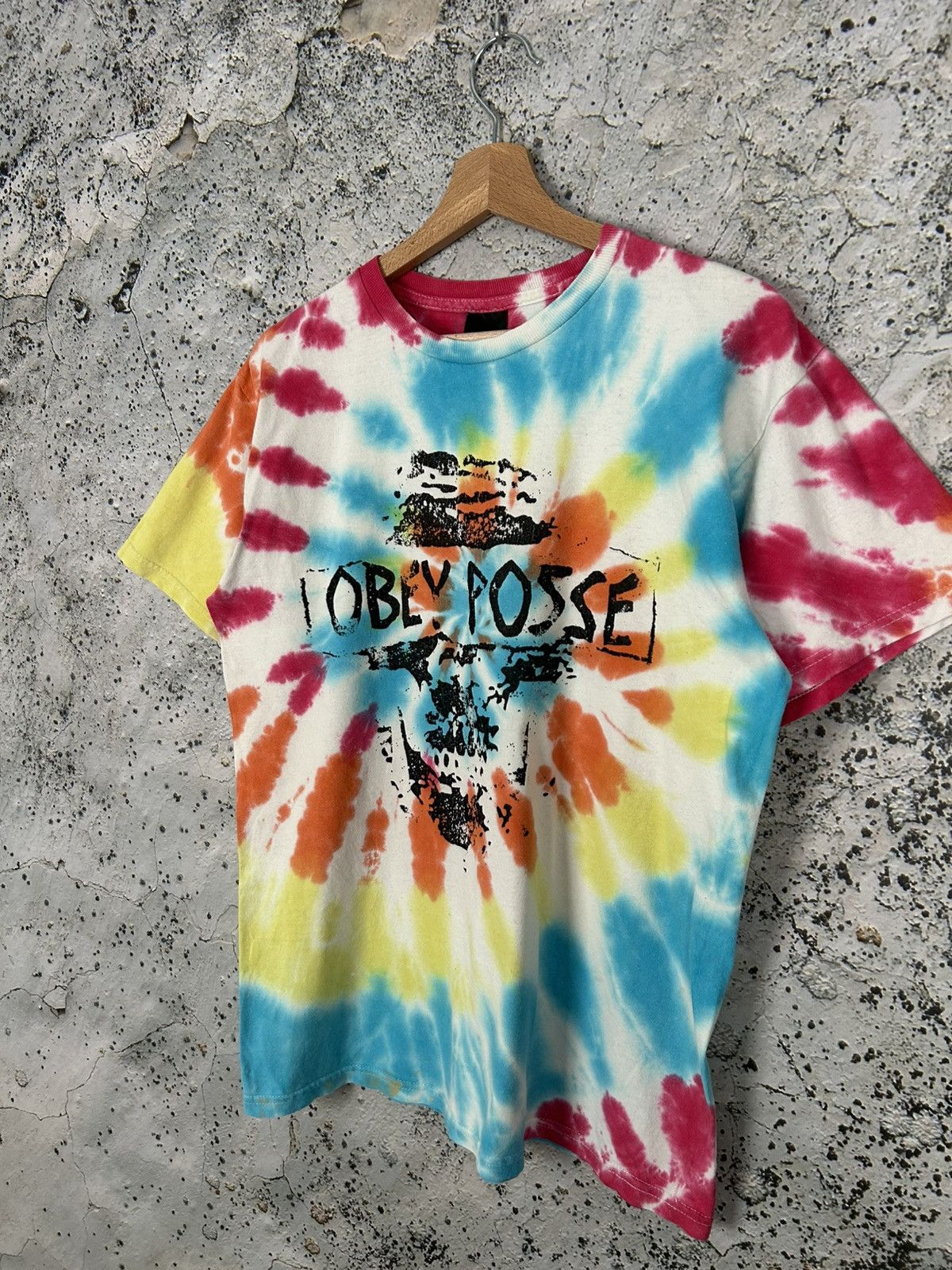 Obey Obey Posse Tie Dye Graphic Tee Streetwear Baggy Rap Vintage Size US M / EU 48-50 / 2 - 2 Thumbnail