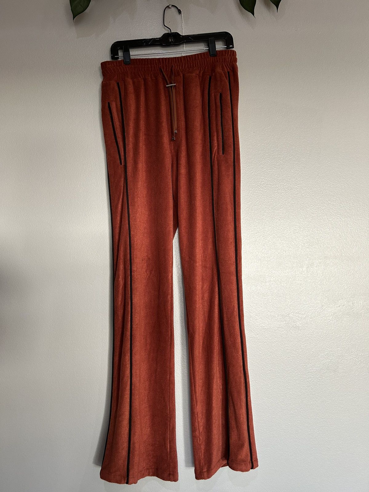 image of Amiri Velour Track Pants M in Rust, Men's (Size 32)