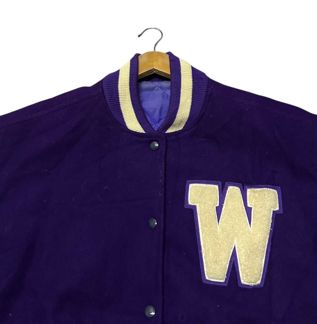 Vintage Vintage 80s washington big logo varsity jacket Size US L / EU 52-54 / 3 - 4 Thumbnail