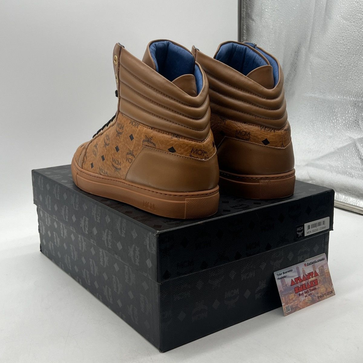 MCM MCM Visetos High Top Sneakers in Honey Size US 7 / EU 40 - 4 Thumbnail