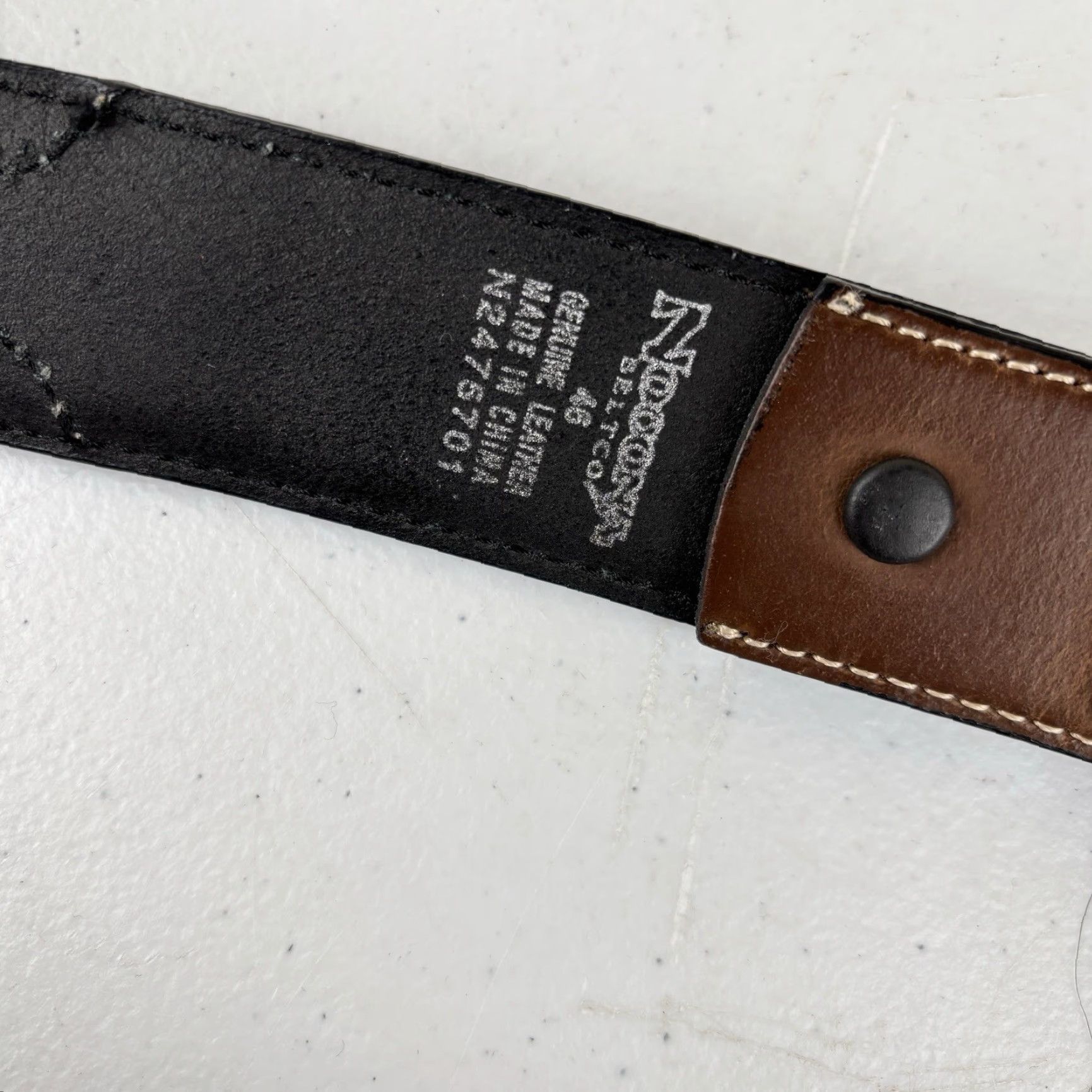 Vintage Nocona Belt Western Belt Mens Black Size 46 Cowboy Rodeo Concho Silver Concho Leather Size 46 - 4 Thumbnail