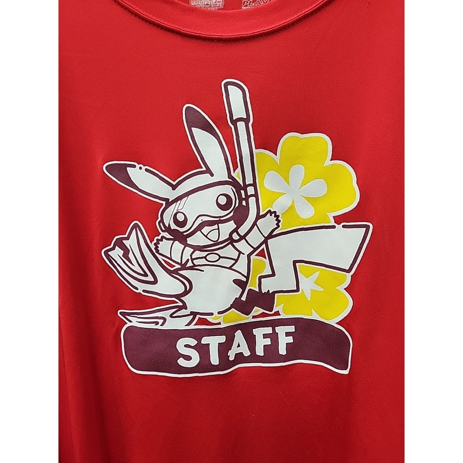 Vintage POKEMON STAFF T-SHIRT World Championship 2024 Honolulu Mens XL Graphic Print Red Anime Pikachu T-Shirt Kid/Adult? Size US XL / EU 56 / 4 - 2 Thumbnail