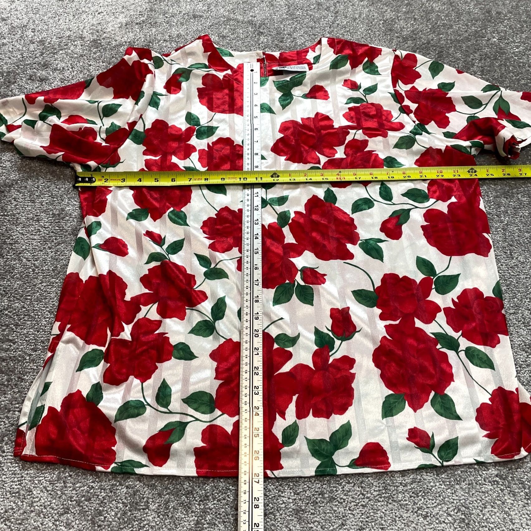 Vintage Top Notch Blouse Shirt Womens 20W White Red Roses Floral Short Sleeve Vintage US Size 3XL / US 20-22 - 5 Thumbnail
