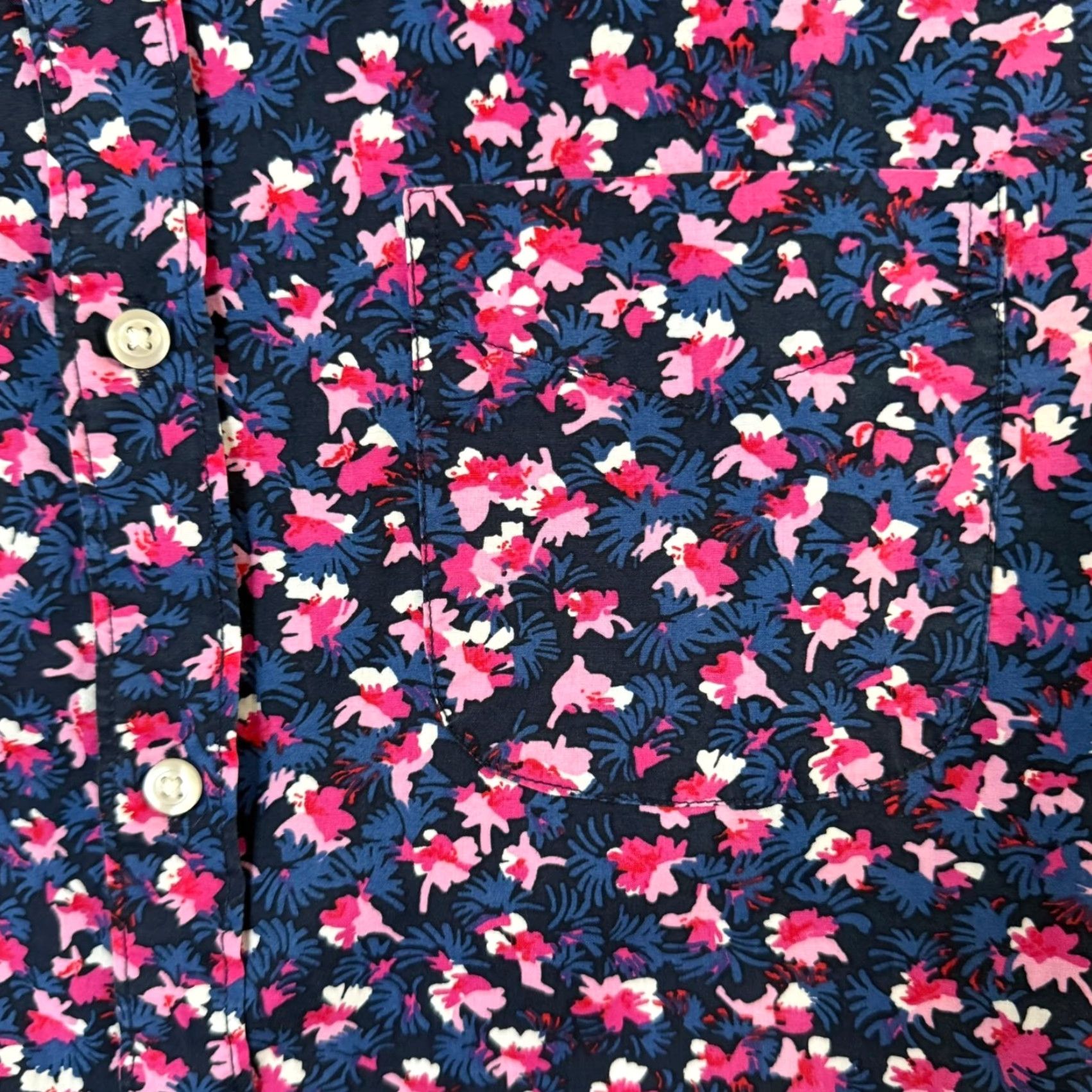 Bonobos Bonobos Riviera Slim-Fit Shirt Pink Blue Men's M S/S Floral Button-Down Shirt Bag? Size US M / EU 48-50 / 2 - 7 Thumbnail