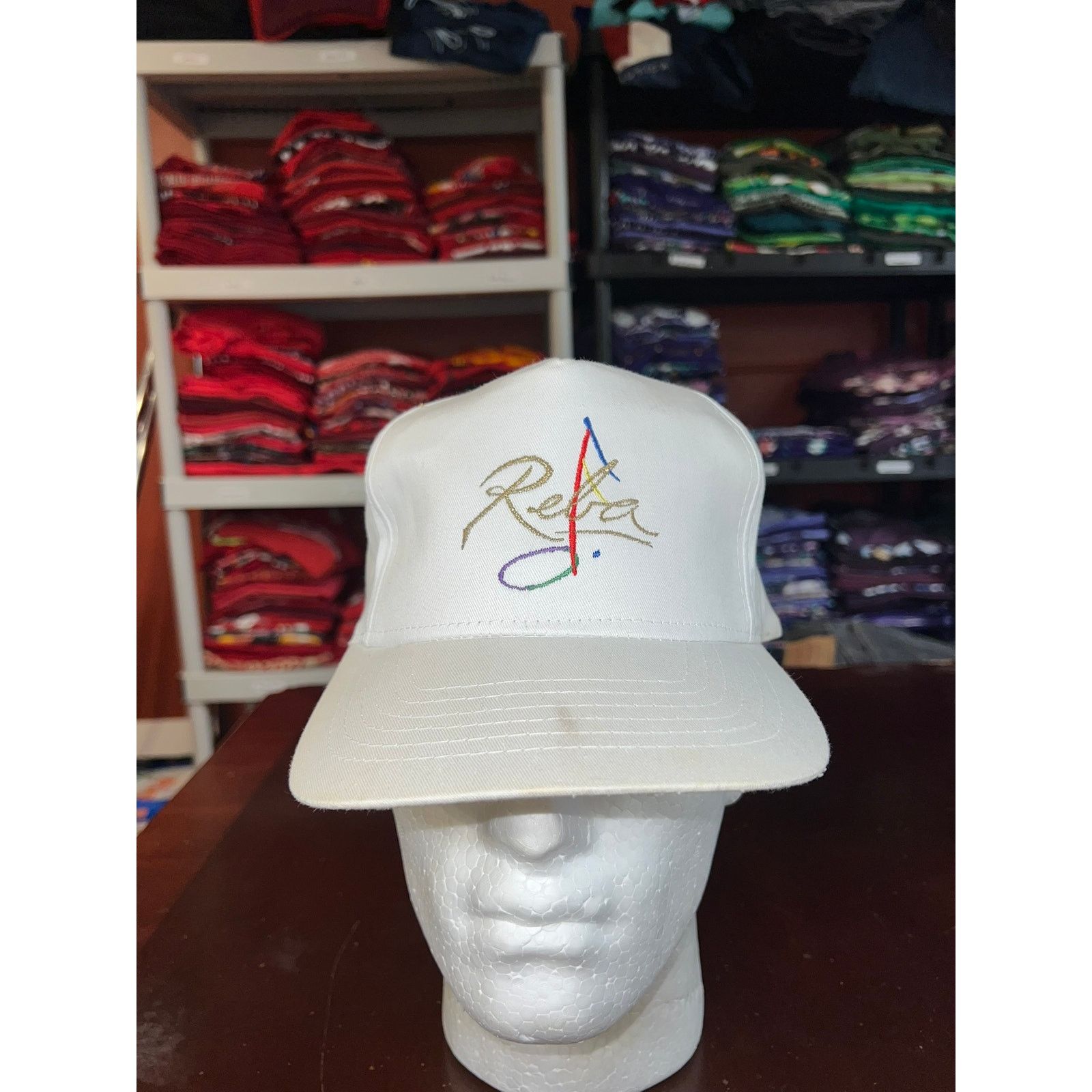 Vintage Vintage Reba McEntire Hat White Rainbow Musical Note 90s Size ONE SIZE - 1 Thumbnail