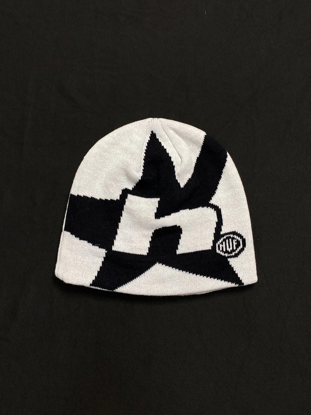 Huf Rare HUF Worldwide H Star Skull White No Cuff Beanie Hats OS Size ONE SIZE - 1 Thumbnail