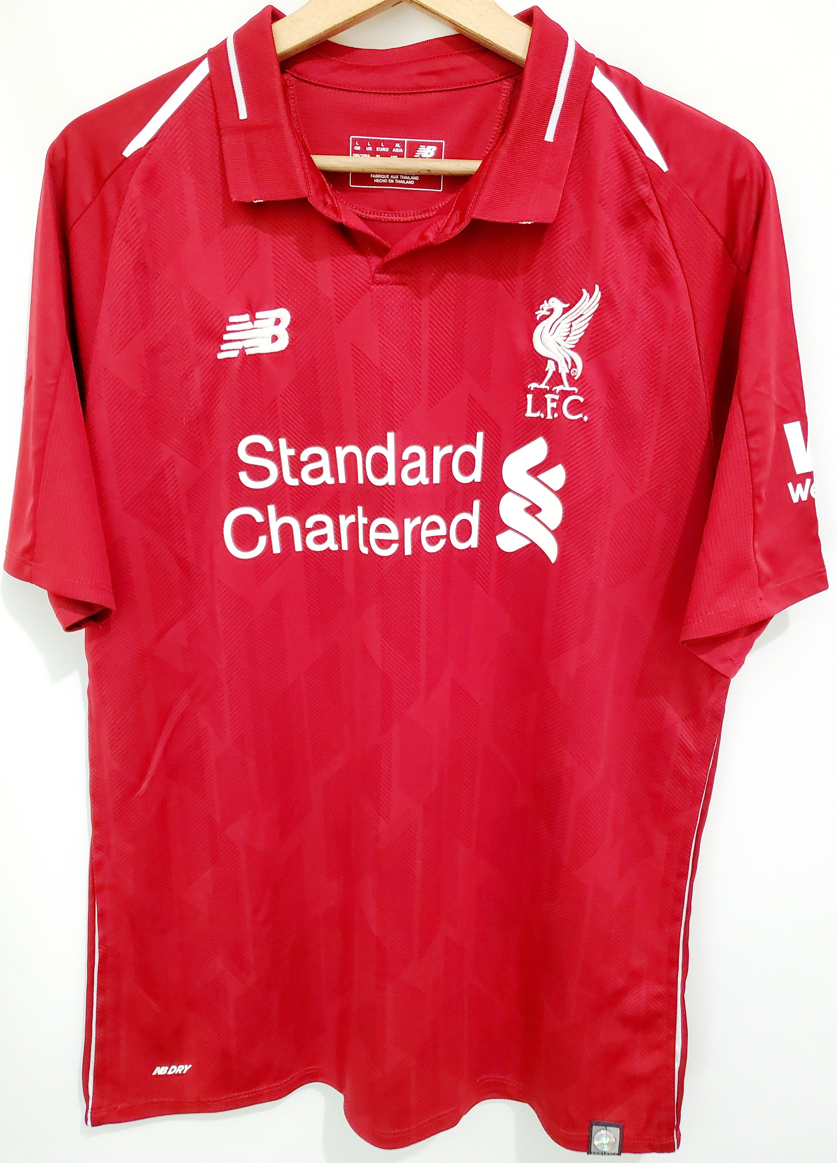 New Balance LIVERPOOL 2018 - 2019 HOME SHIRT #11 SALAH (VERY GOOD) L Size US L / EU 52-54 / 3 - 1 Thumbnail
