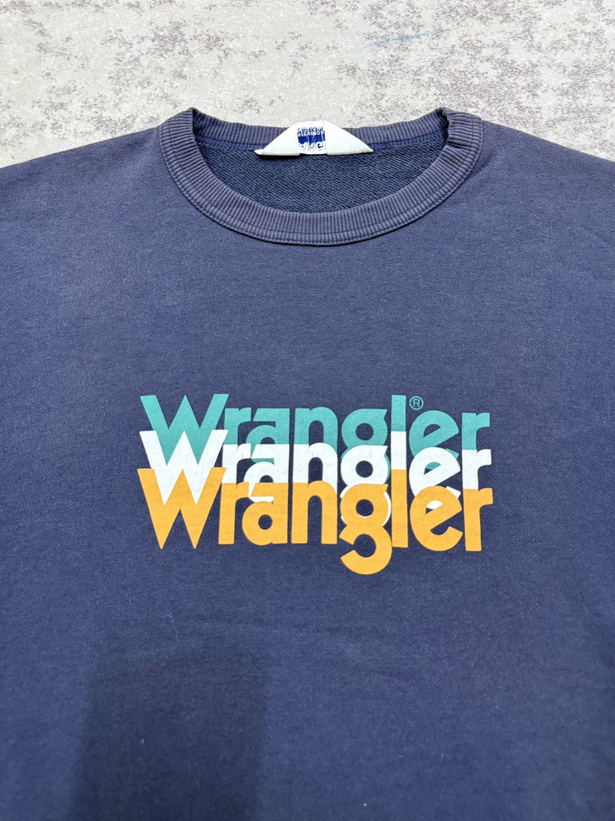 Wrangler Sun faded🔥Vintage Wrangler Biglogo Crewneck Sweatshirt Size US M / EU 48-50 / 2 - 6 Thumbnail