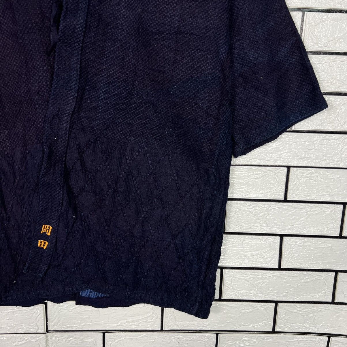 Vintage Bushu Navy Blue Indigo Shashiko Thick Weave Kimono 4133-C188 Size US L / EU 52-54 / 3 - 8 Thumbnail