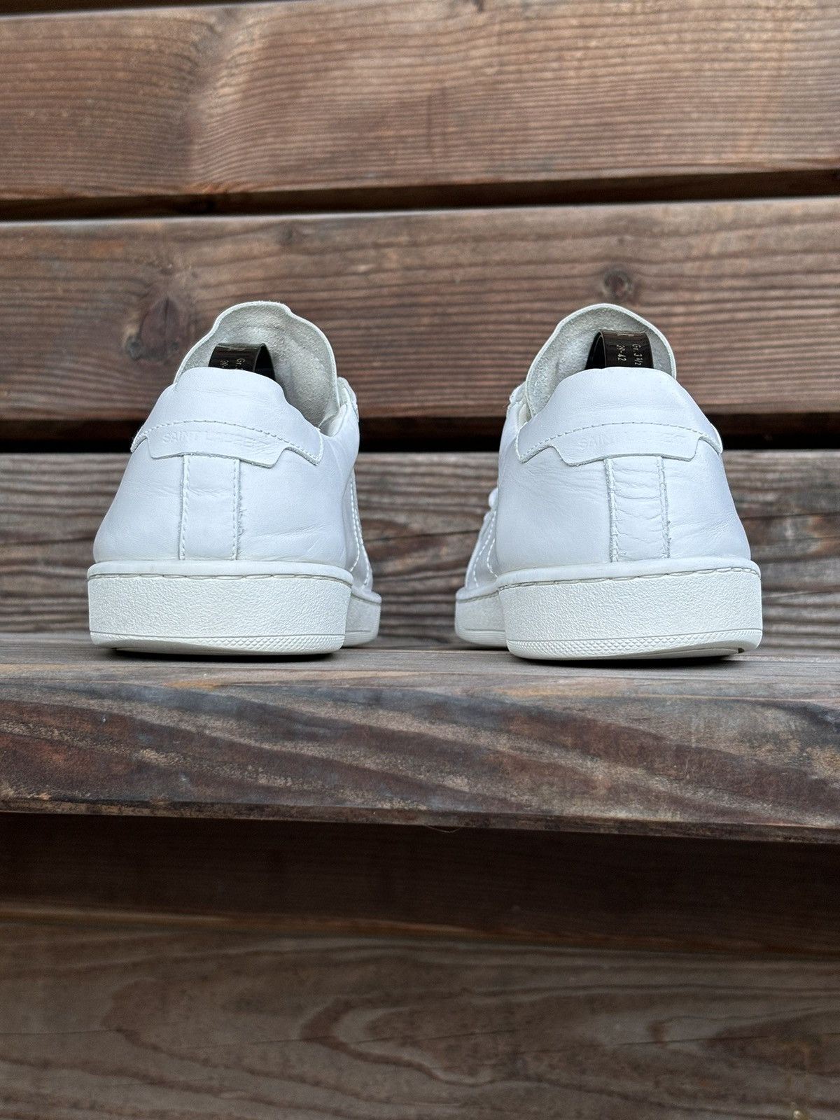 Saint Laurent Paris YSL Paris SL/01 Signature Court Classic Leather Low Top Sneaker Shoes Trainers Size US 10 / IT 40 - 17 Thumbnail