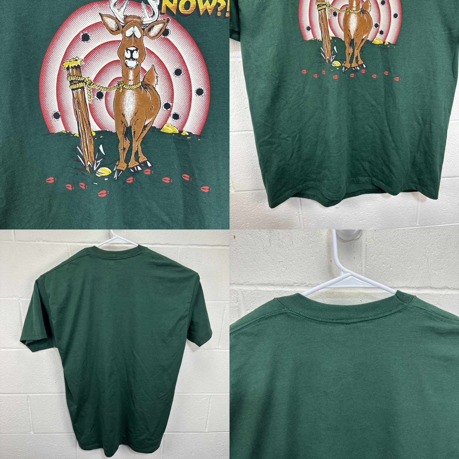Jerzees VINTAGE JERZEES Deer Hunting Humor T Shirt USA 2XL Green Crew Neck Short Sleeve Graphic Mens Rounded Off 1990s Size US XXL / EU 58 / 5 - 8 Thumbnail