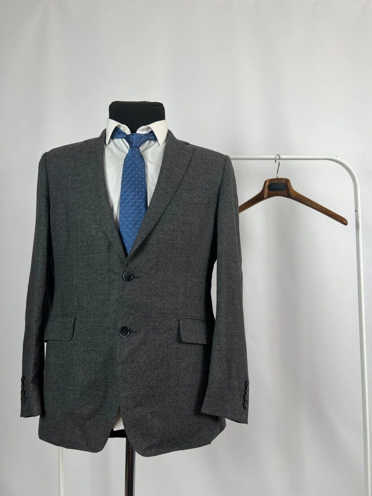 Hackett Hackett London Rugby Flannel Wool Gray Unlined Blazer Jacket Size 40R - 1 Thumbnail