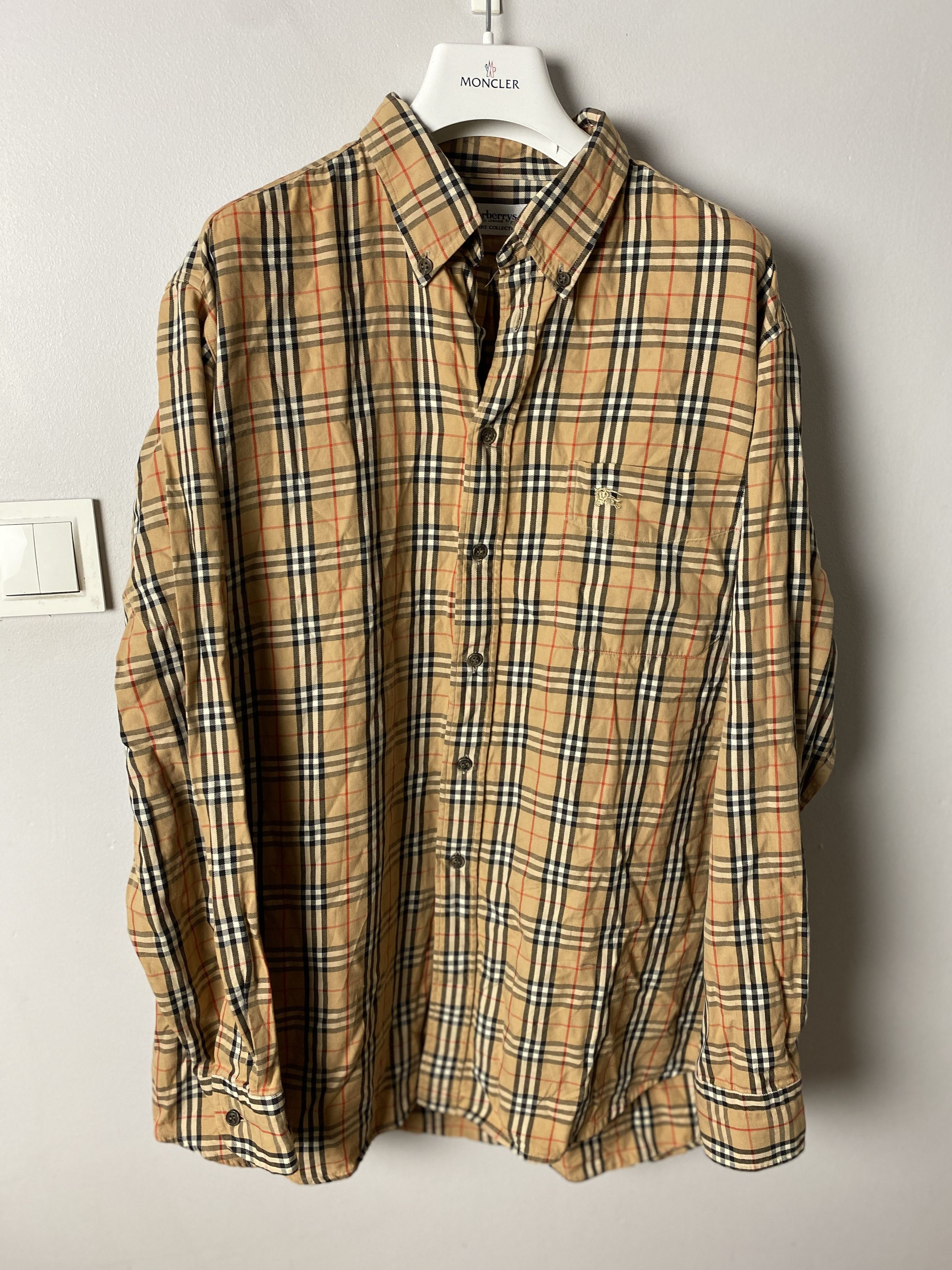 image of Burberrys Vintage Nova Check Shirt Small Logo in Beige, Men's (Size Large)