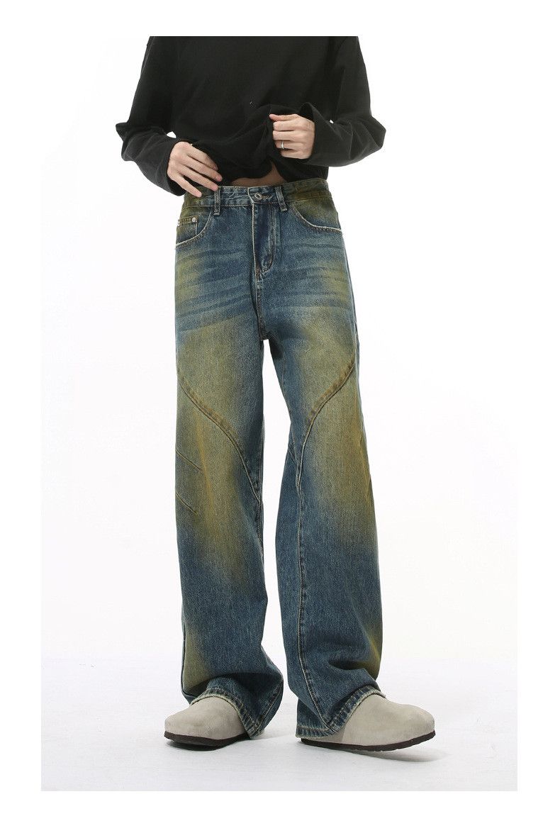 Japanese Brand × Jean Japanese style dyed distressed gradient straight loose jeans Size US 32 / EU 48 - 1 Thumbnail