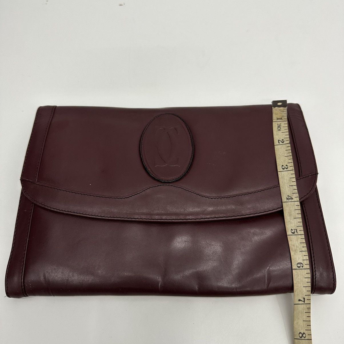 Cartier ‼️YES‼️ AUTHENTIC MUST DE CARTIER BURGUNDY LEATHER CLUTCH BAG Size ONE SIZE - 12 Thumbnail
