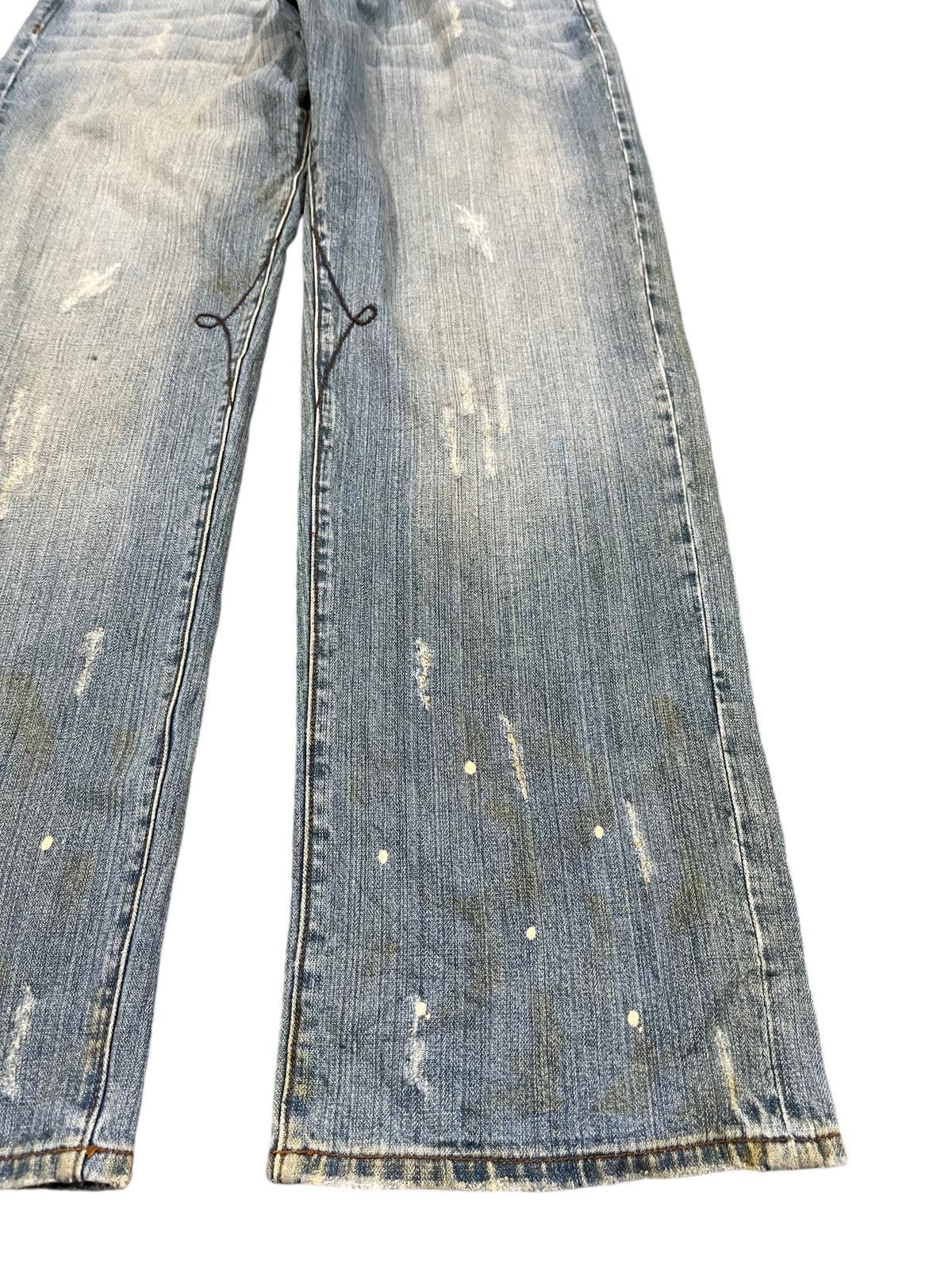 If Six Was Nine Vintage Azzure Baggy Paint Splatter Denim Size US 37 - 2 Thumbnail