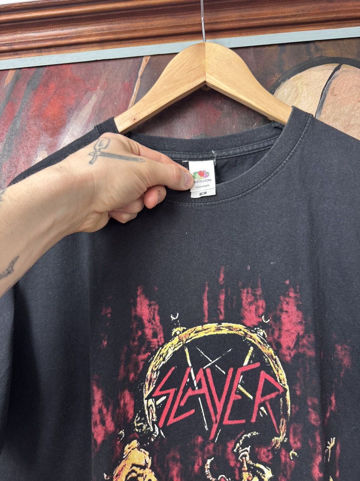 Band Tees Slayer Hell Awaits Vintage Y2k Band Tee Rare Print Demon Size US M / EU 48-50 / 2 - 3 Thumbnail