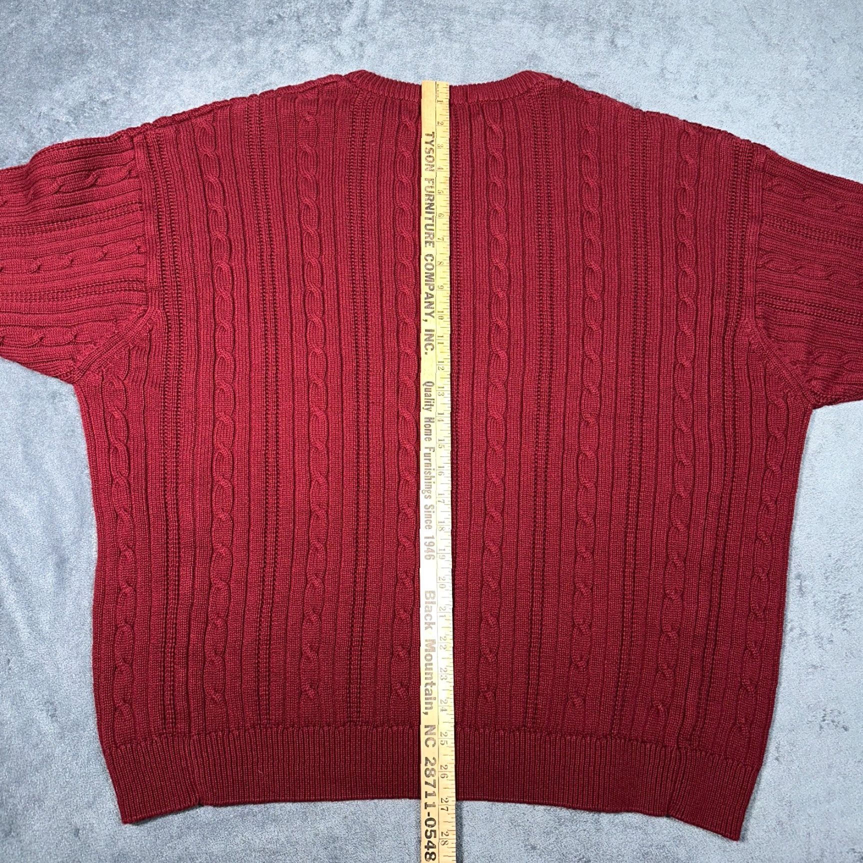 Ralph Lauren VINTAGE Ralph Lauren Fisherman Sweater Mens Big 1XB Red Crew Neck Oarsman Chaps Knit Cable-Knit Cotton 80s 90s Grunge Retro USA Size US XL / EU 56 / 4 - 7 Thumbnail